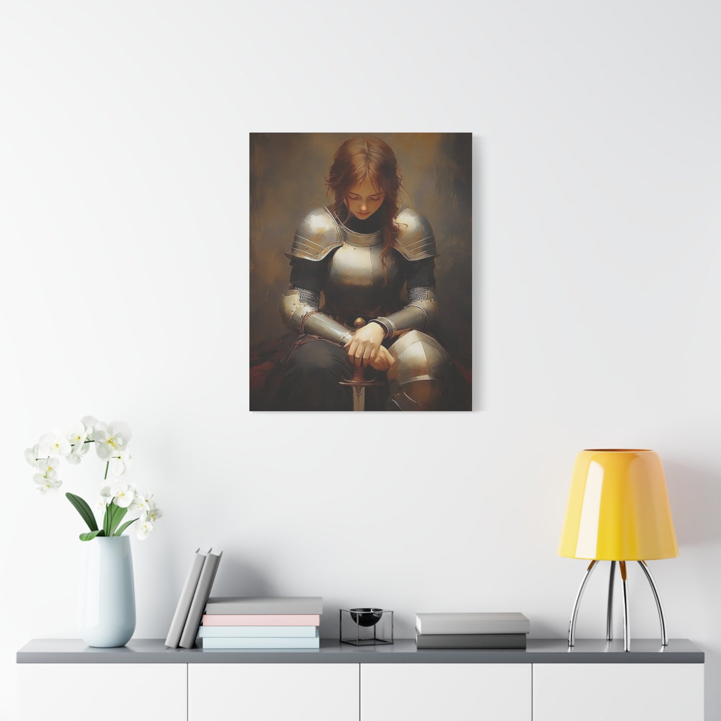 St. Joan of Arc Patron Catholic Canvas Wall Art, Christian Decor