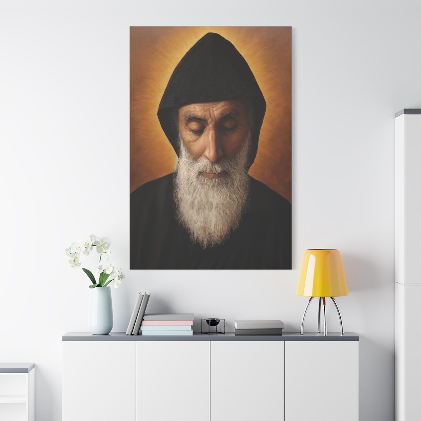 St. Charbel Makhlouf saint Catholic Canvas Wall Art, Christian Decor