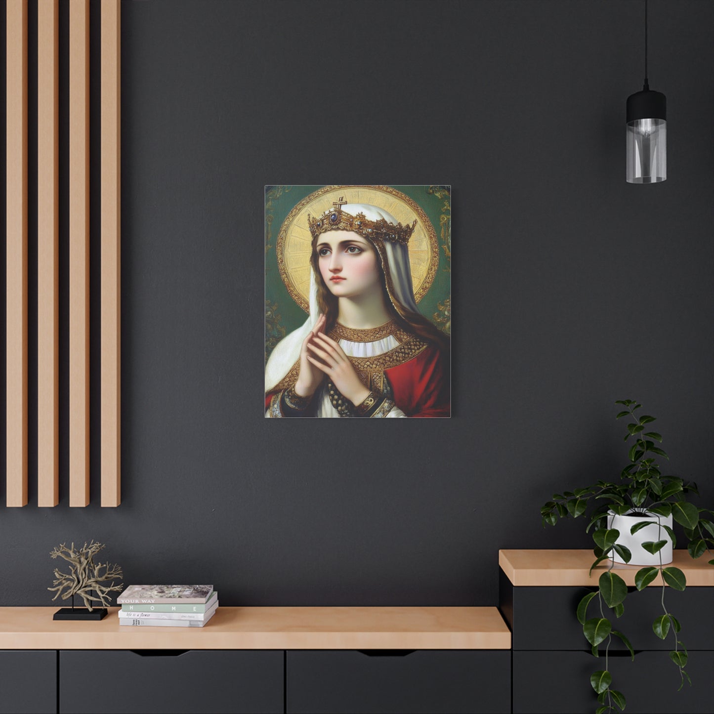 St. Elizabeth of Hungary Catholic Canvas Wall Art, Christian Decor