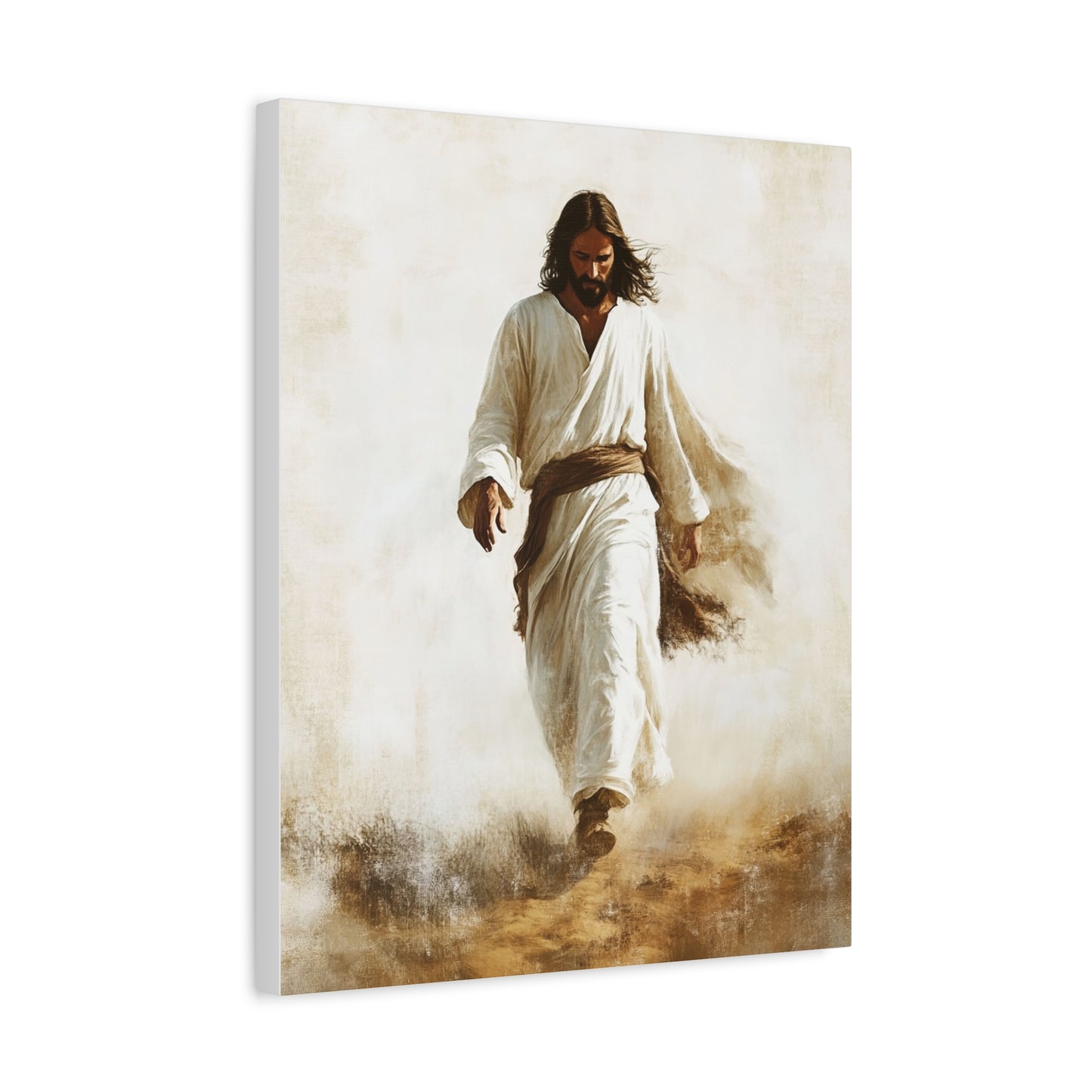 Jesus Christ Walking Through The Desert Catholic Canvas Wall Art, Christian Decor