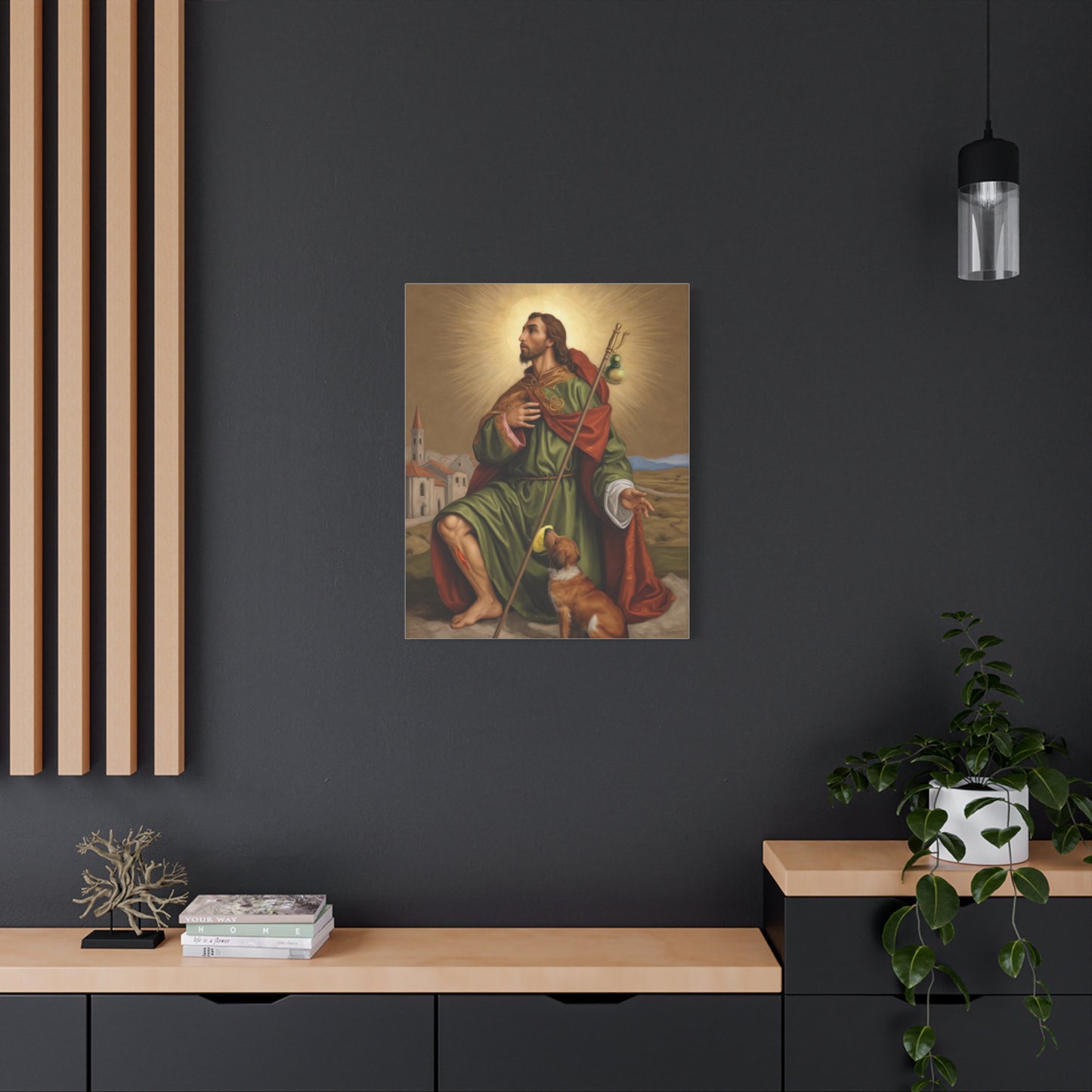 Ready To Hang - St. Roch Rocco Catholic Canvas Wall Art, Christian Decor
