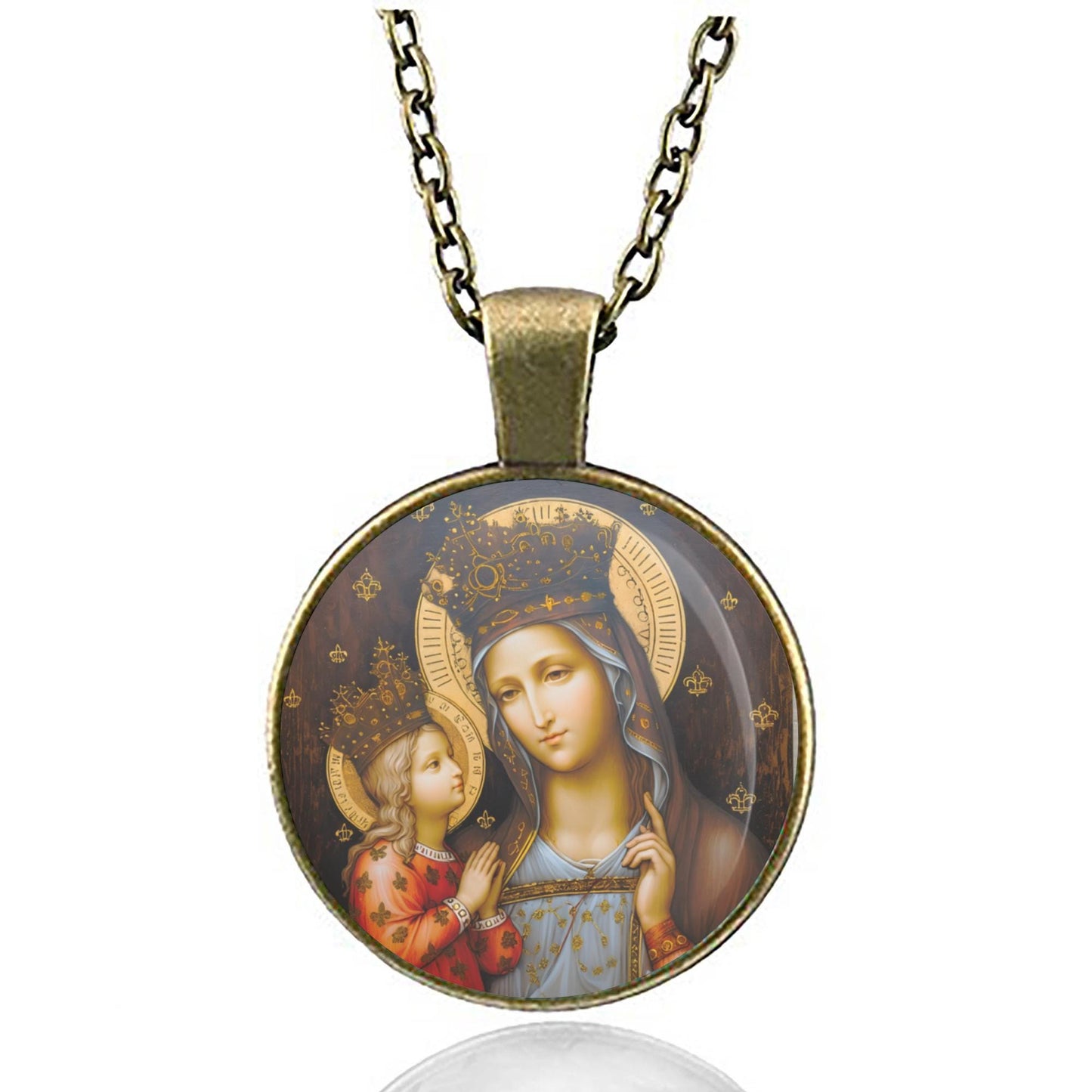St. Anne Religious Christian Medal Pendant Necklace