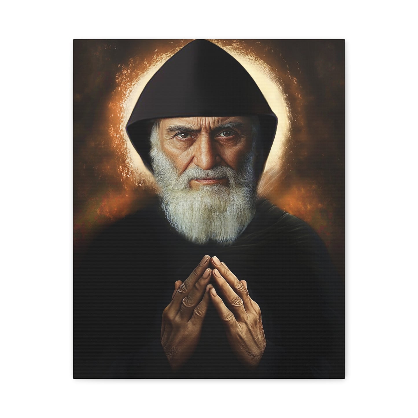 St. Charbel Makhlouf Catholic Canvas Wall Art, Christian Decor