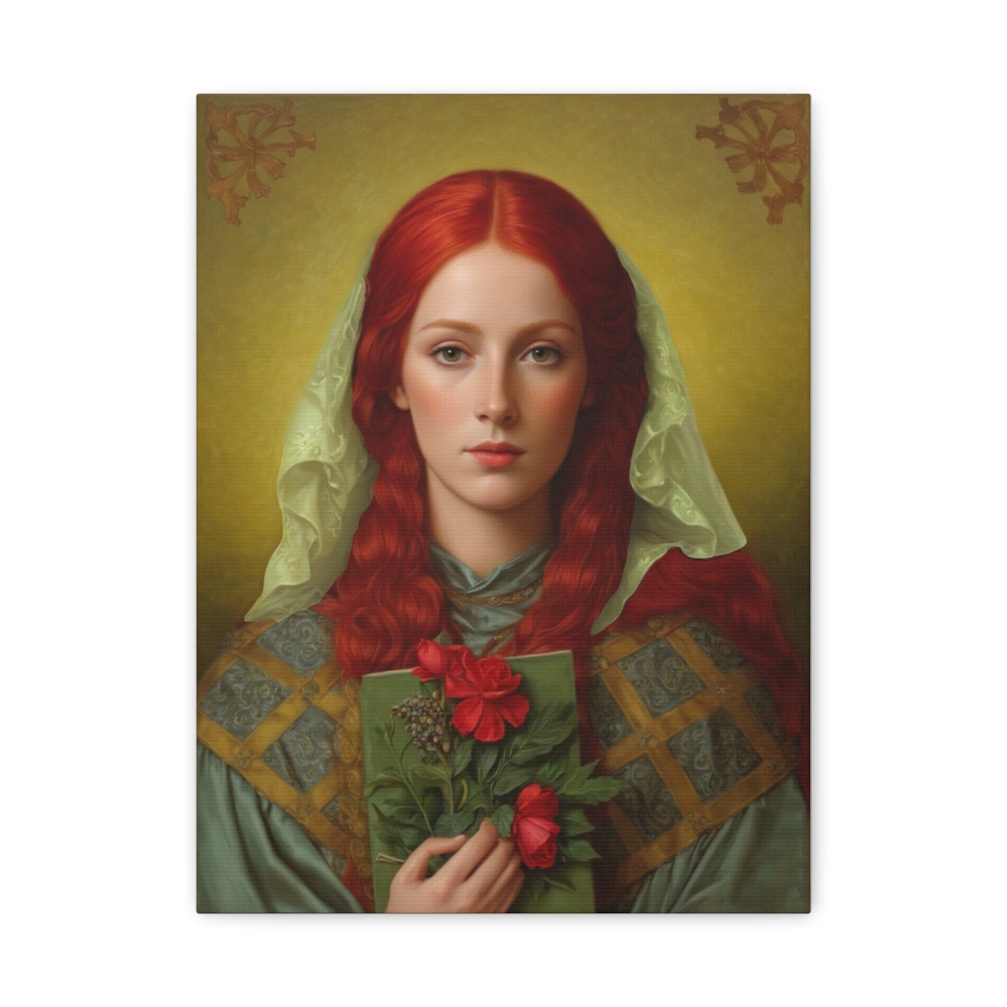 St. Dymphna Catholic Canvas Wall Art, Christian Decor