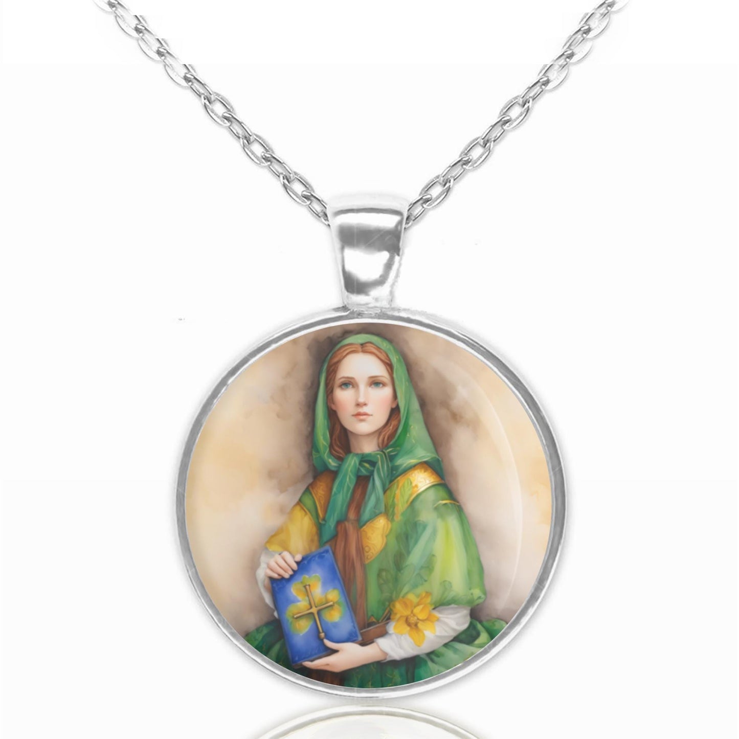 St Dymphna Patron of Mental Illness - Catholic Medal Necklace Pendant Jewelry