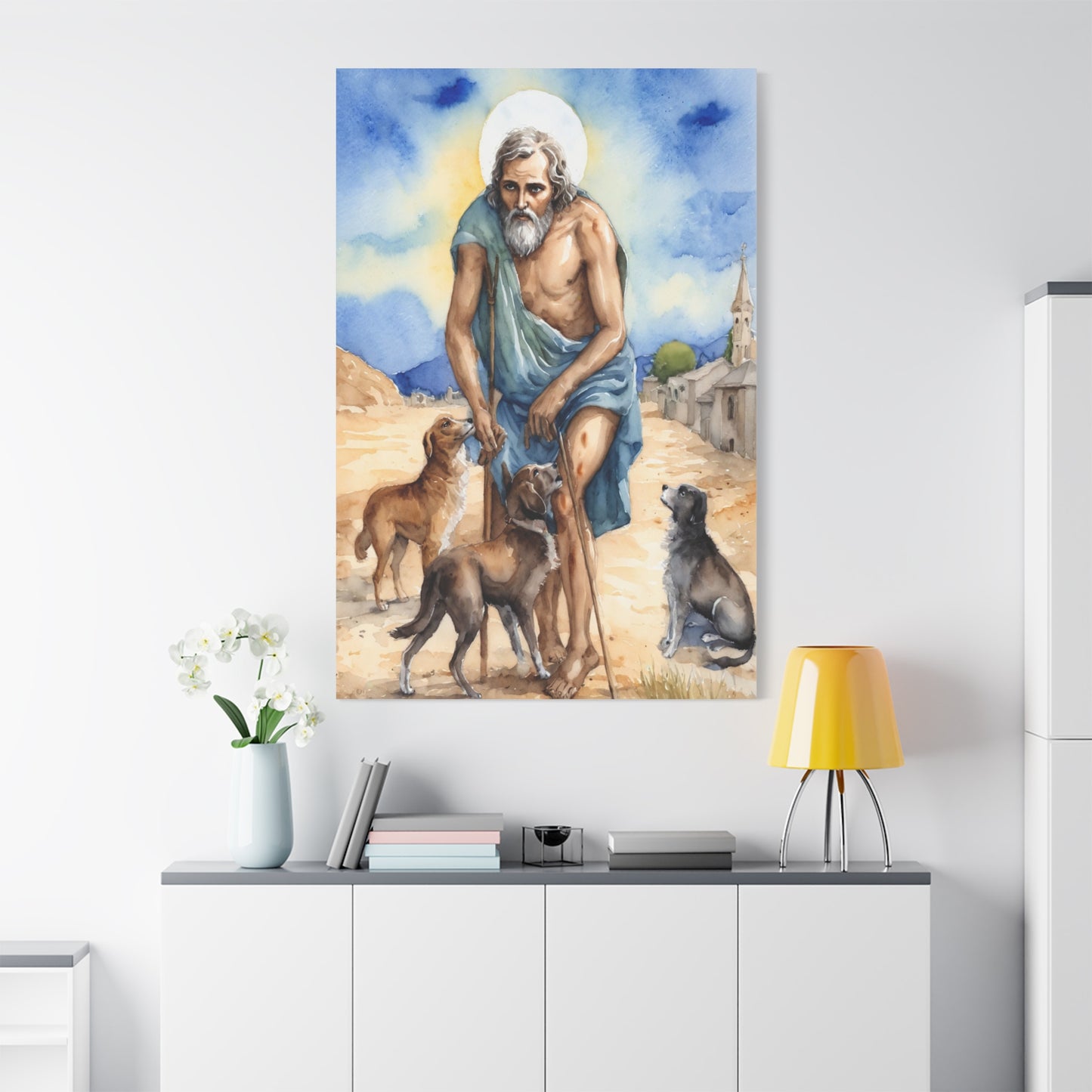 St. Lazarus of Bethany Catholic Canvas Wall Art, Christian Decor