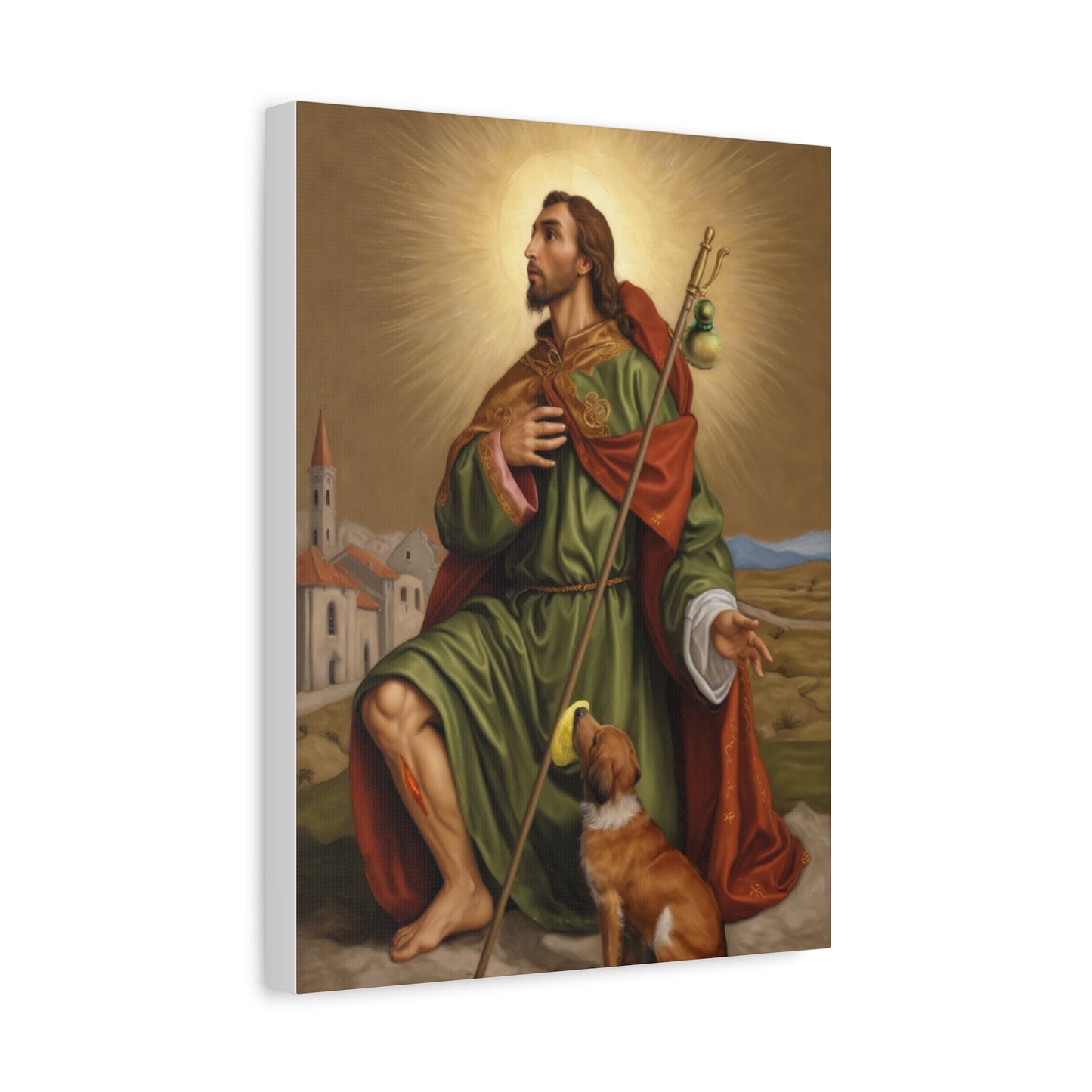 Ready To Hang - St. Roch Rocco Catholic Canvas Wall Art, Christian Decor