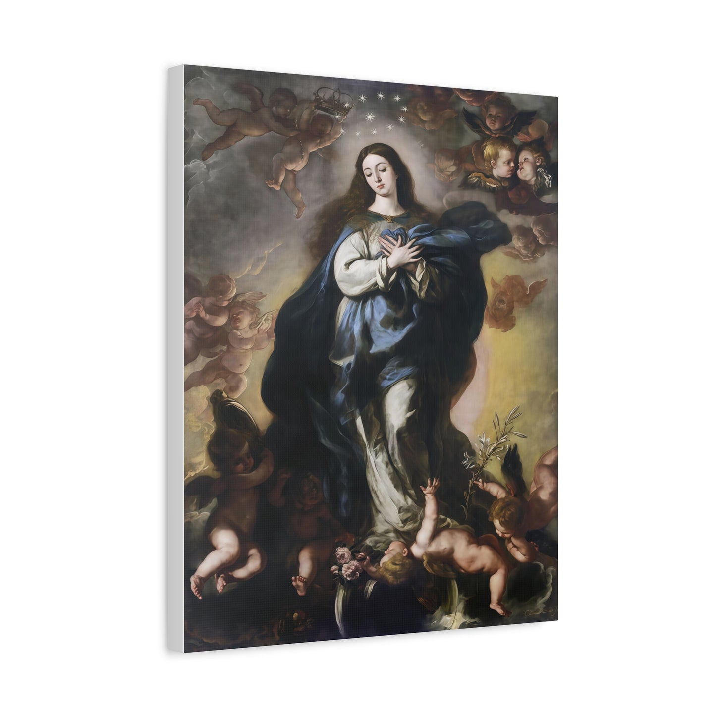 Ready To Hang - Our Lady Mother Mary Immaculate Conception Catholic Canvas Wall Art, Christian Decor