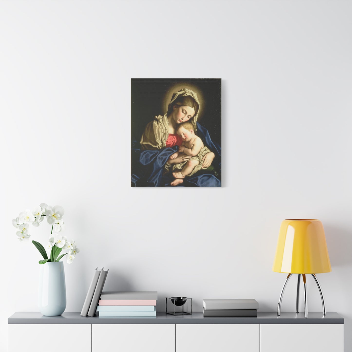 Madonna And Child Catholic HQ Print on Canvas Ready To Hang - Virgin Mary Canvas