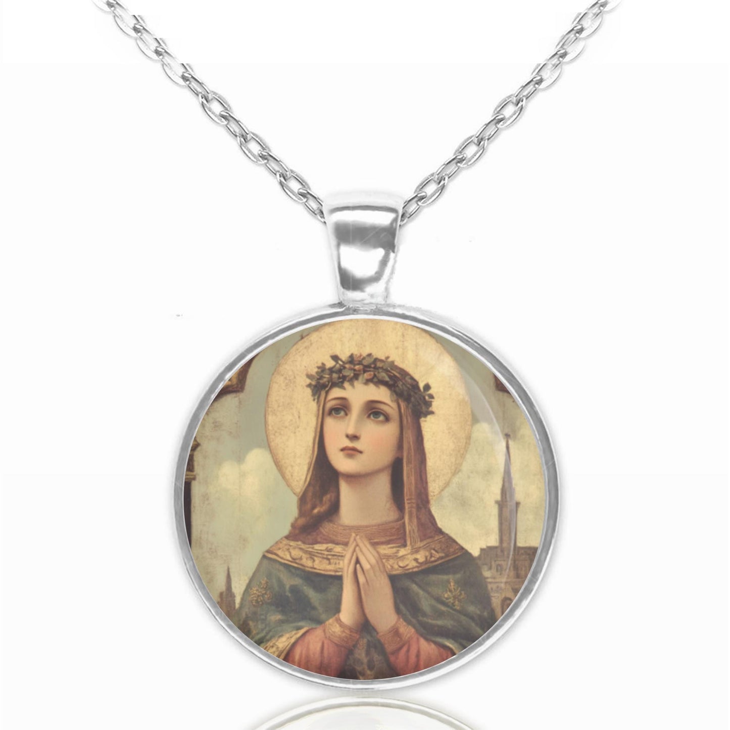 St. Abigail Necklace Pendant Christian. Patron Saint of Bees and Beekeepers Medal