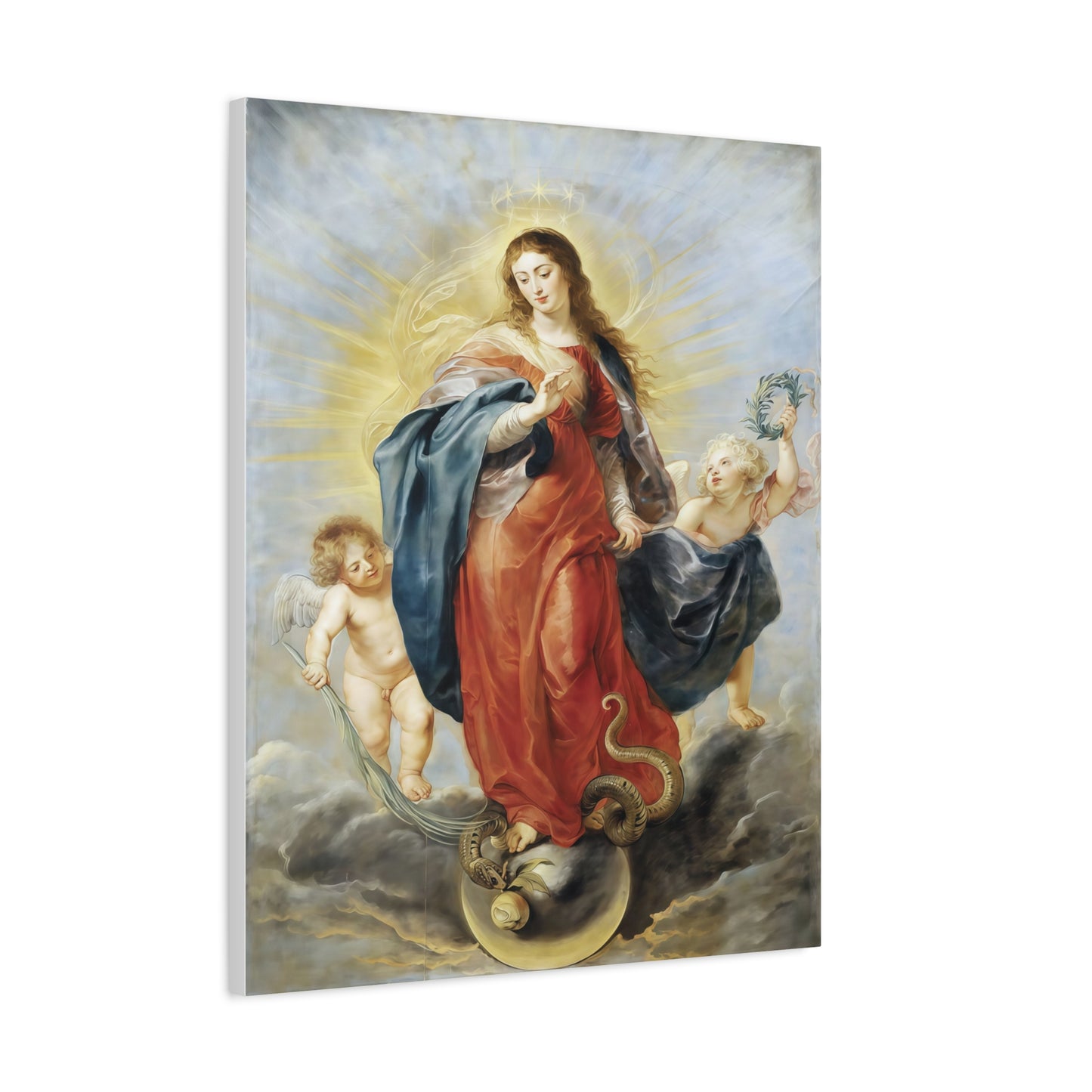 Ready To Hang - Mother Mary Immaculate Conception Catholic Canvas Wall Art, Christian Decor Our Lady