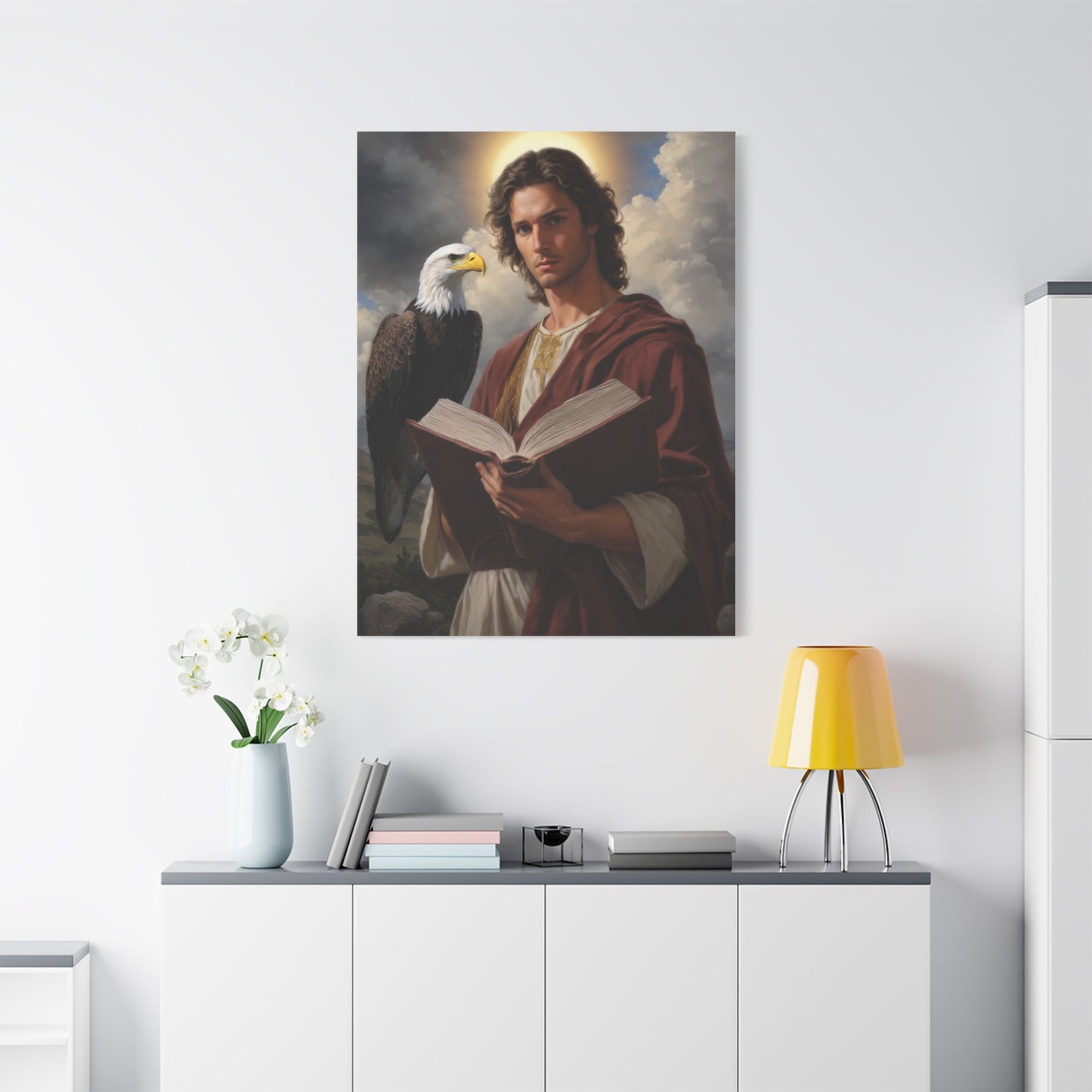 St. John the Evangelist Catholic Canvas Wall Art, Christian Decor