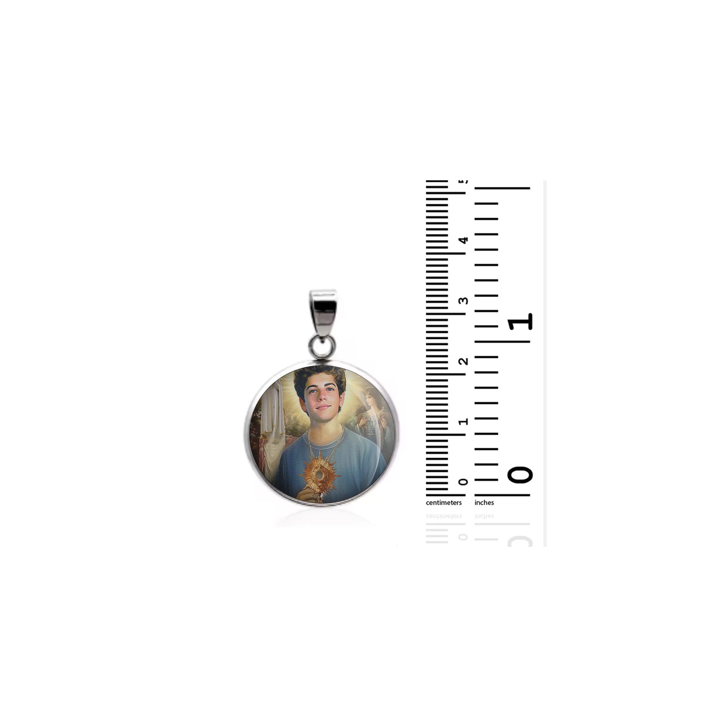 Carlo Acutis Blessed Catholic sterling silver 925 Christian Medal Patron Pendant image 1
