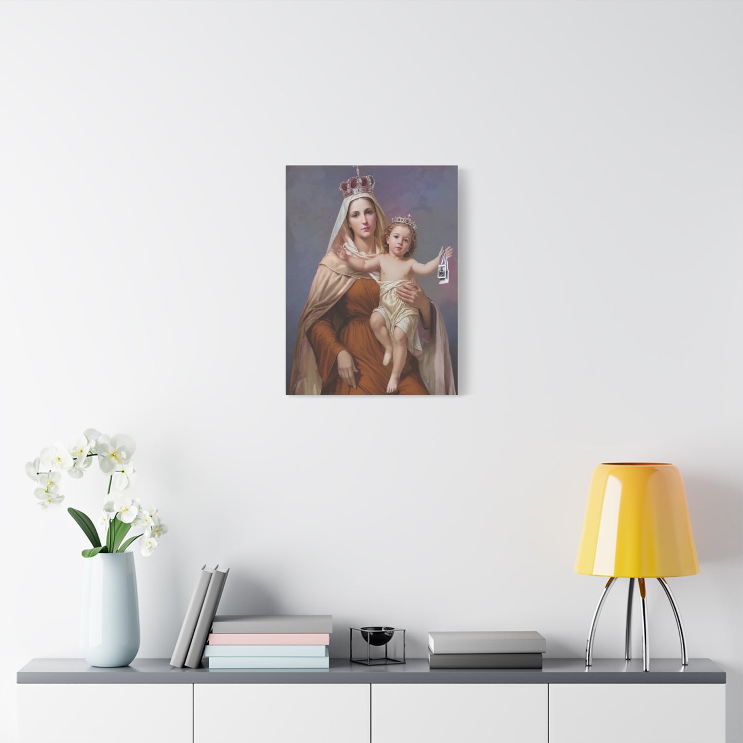 Our Lady of Mount Carmel Catholic Canvas Wall Art, Christian Decor