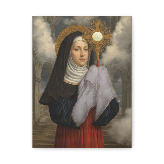 St. Juliana of Liege Catholic Canvas Wall Art, Christian Decor