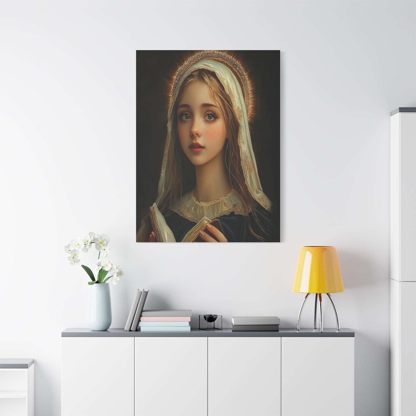 St. Hildegard of Bingen Catholic Canvas Wall Art, Christian Decor