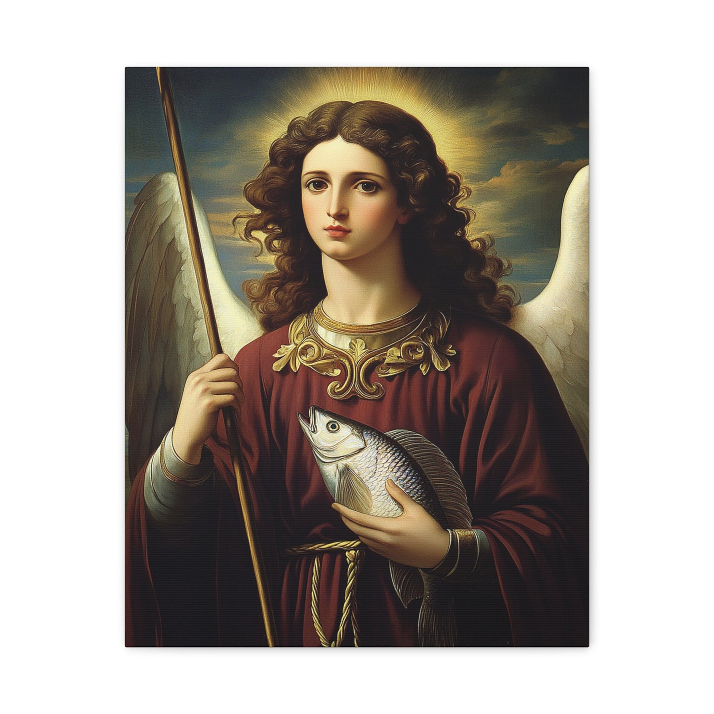 Ready To Hang - St. Rapahel the Archangel Catholic Canvas Wall Art, Christian Decor