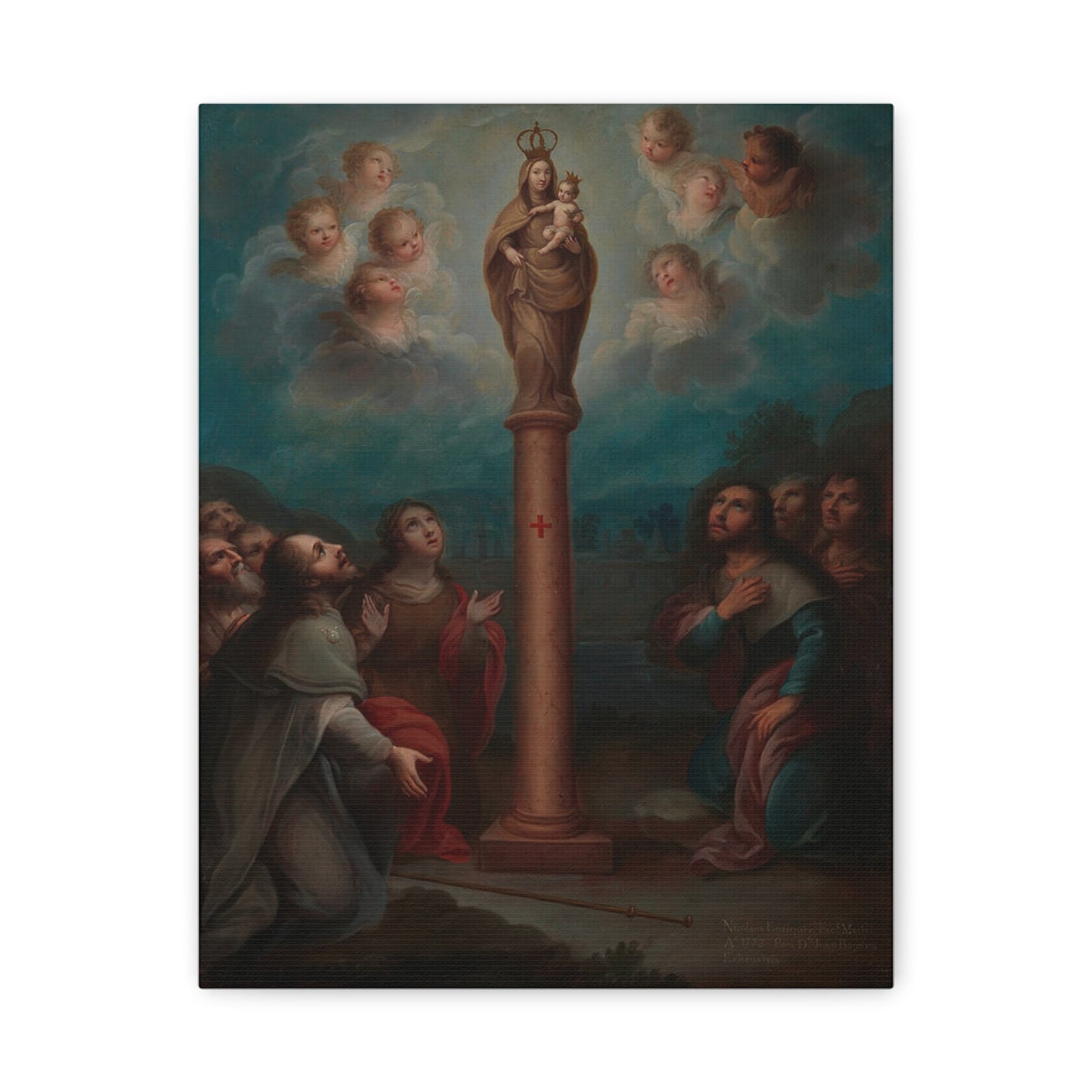 The Apparition of the Virgin of El Pilar to St. James Catholic HQ Print on Canvas Ready To Hang - Virgin Mary Canvas