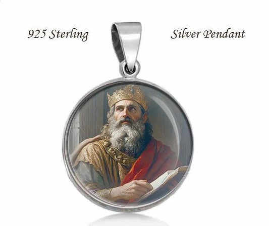 Melchizedek 925 Sterling Silver Medal Round Pendant 20mm Jewelry for Necklace