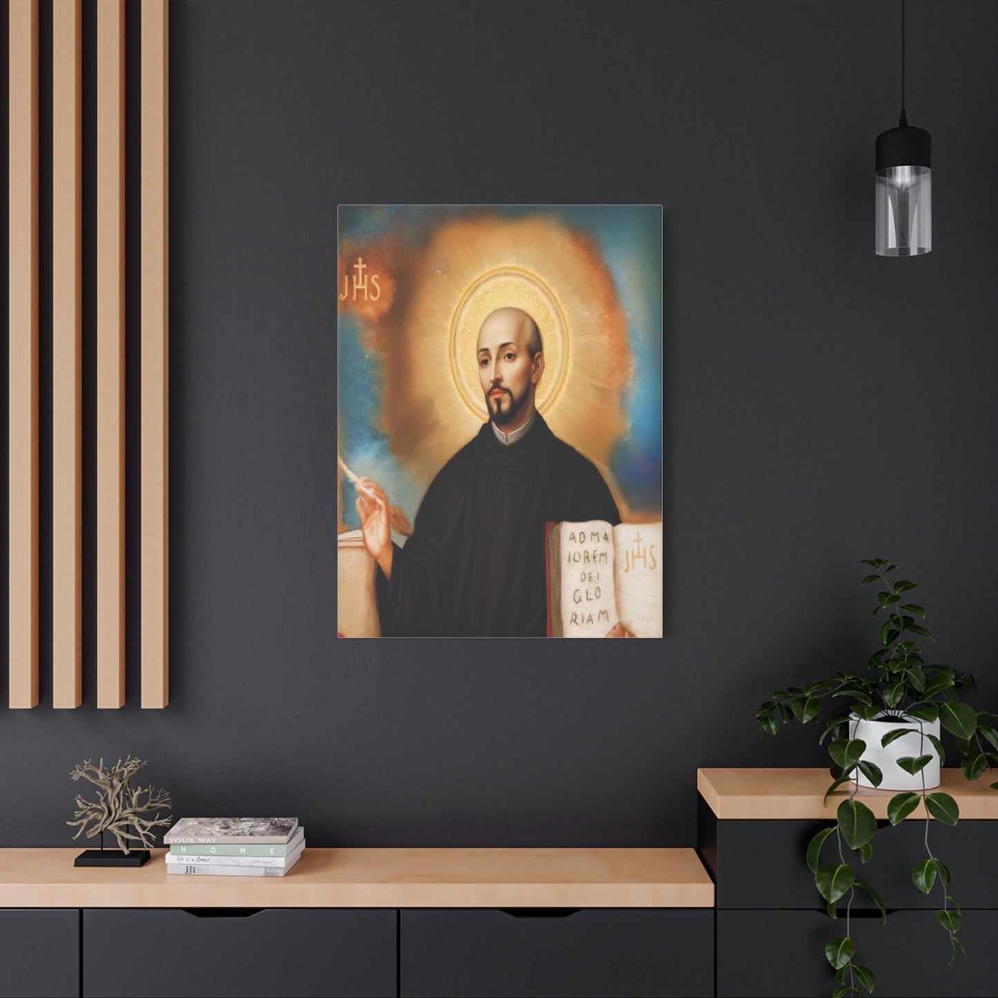 St. Ignatius of Loyola Catholic Canvas Wall Art, Christian Decor