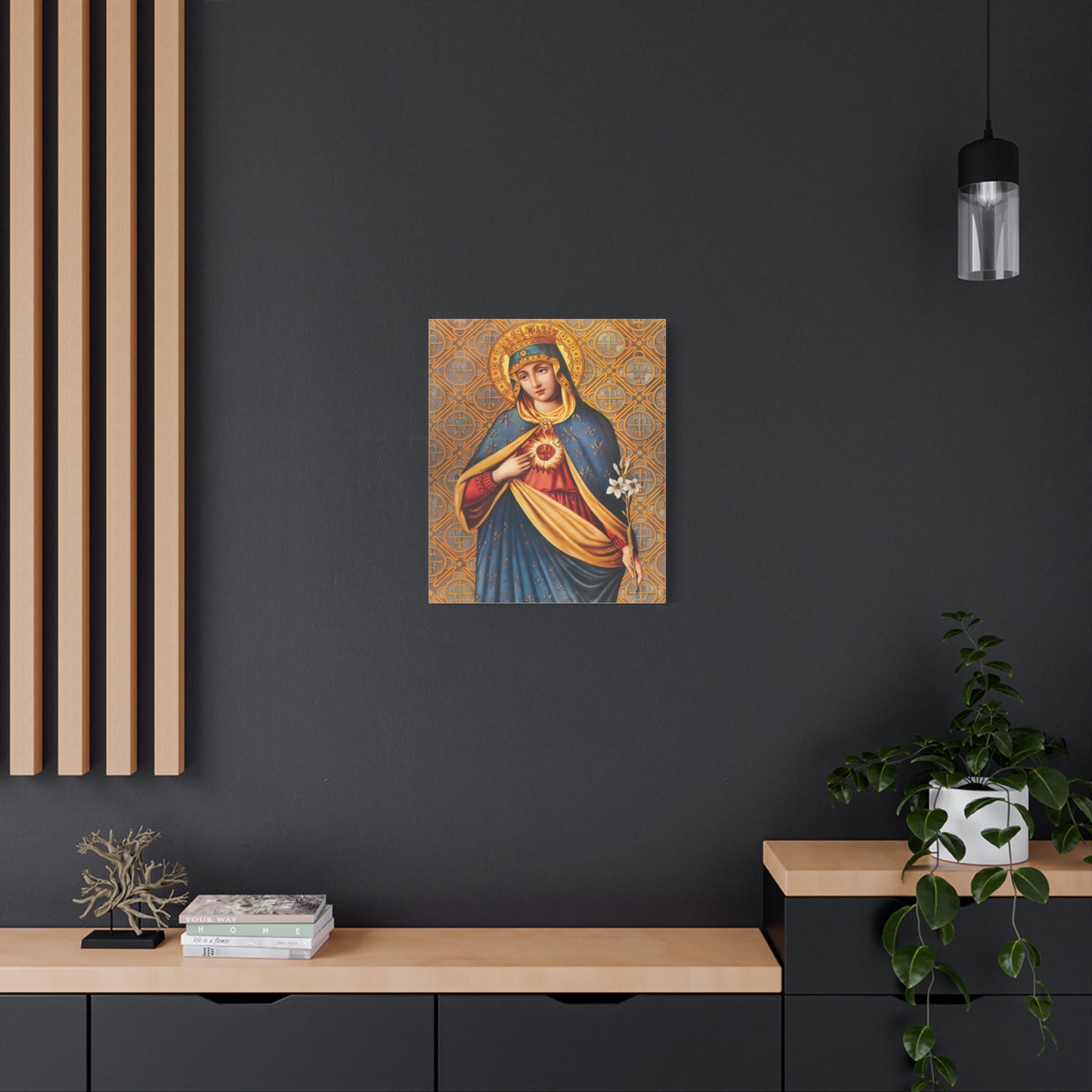 Ready to Hang - Immaculate Conception Mother Mary Catholic Canvas Wall Art, Christian Decor