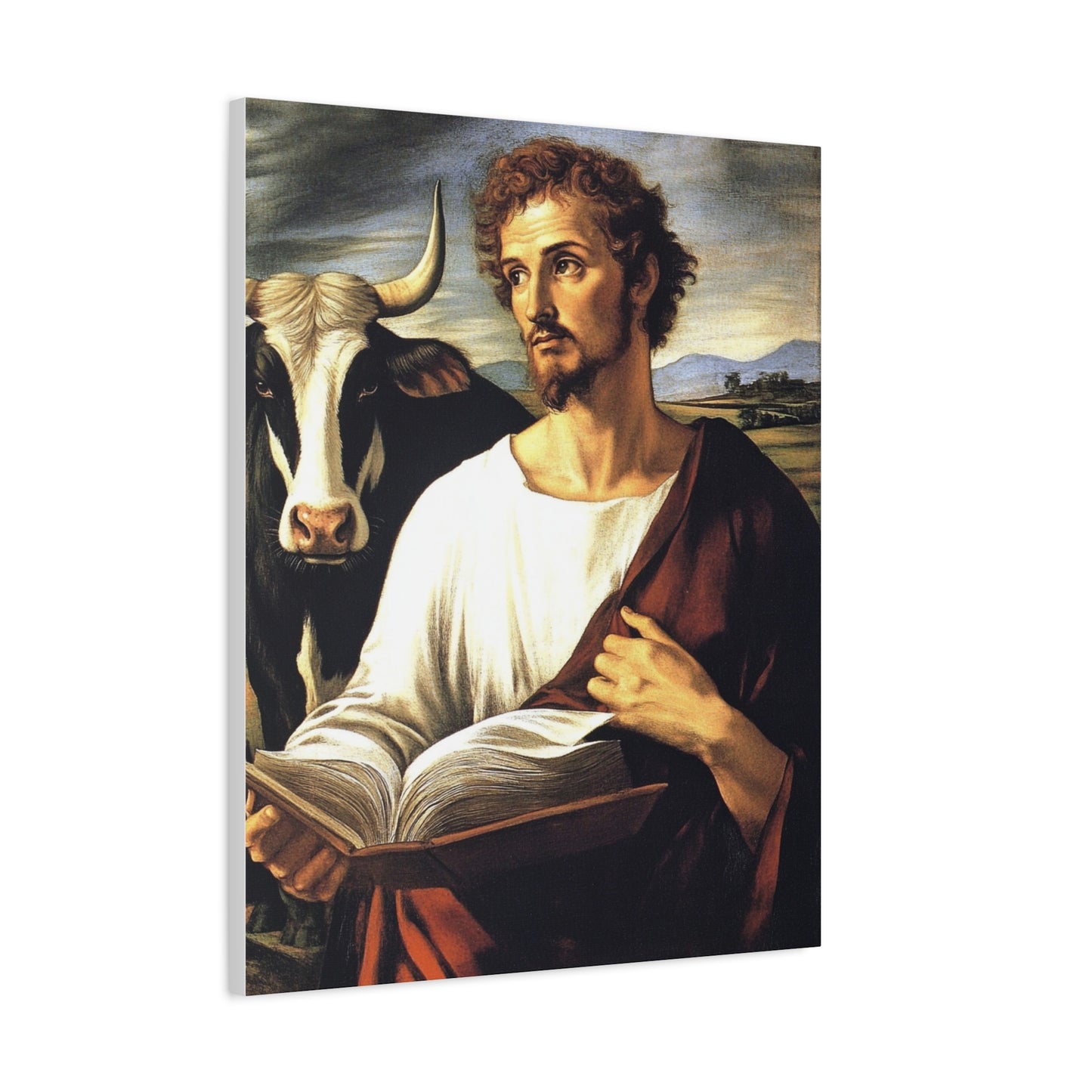 St. Luke the Evangelist Catholic Canvas Wall Art, Christian Decor