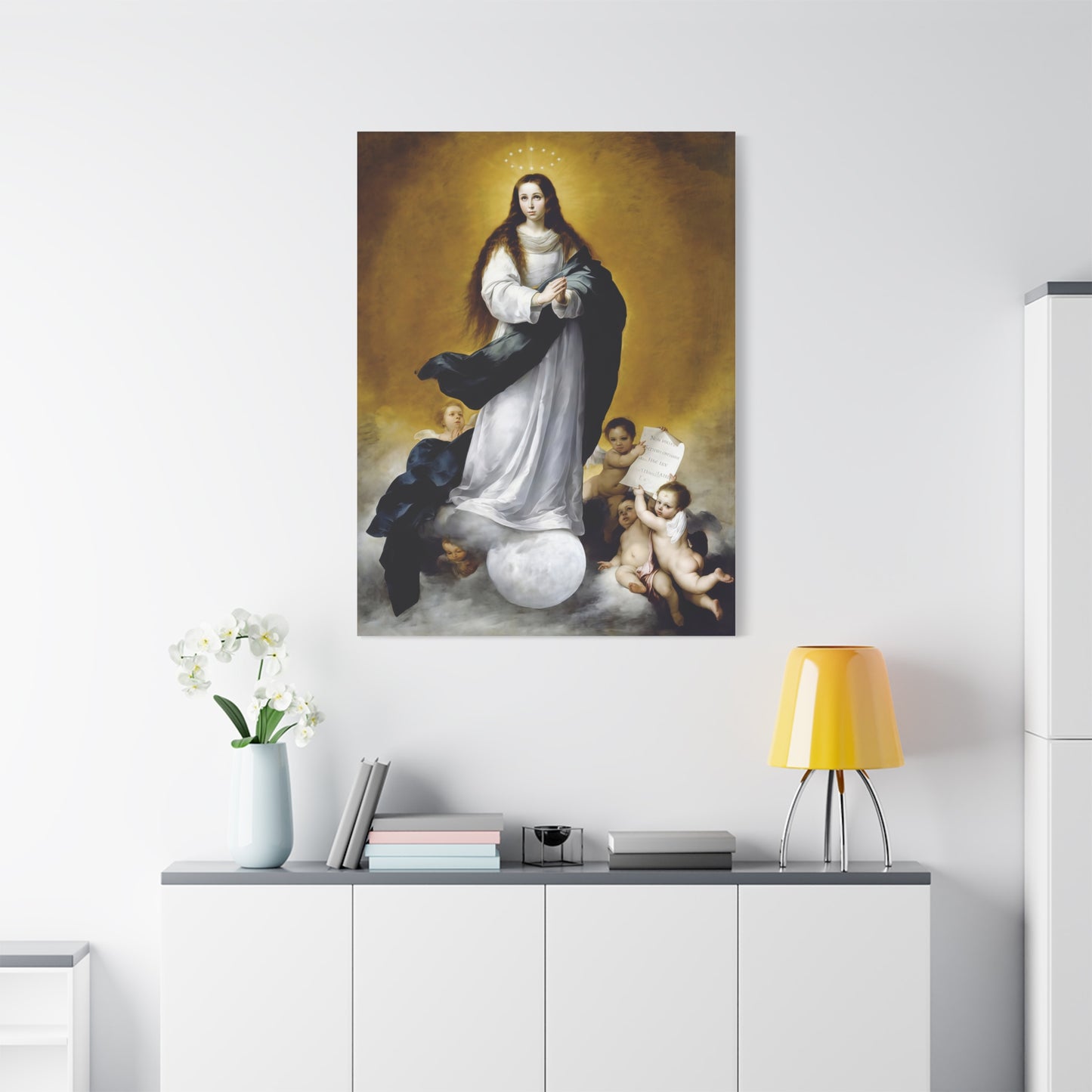 Ready To Hang - Mother Mary Immaculate Conception Catholic Canvas Wall Art, Christian Decor Ships from USA