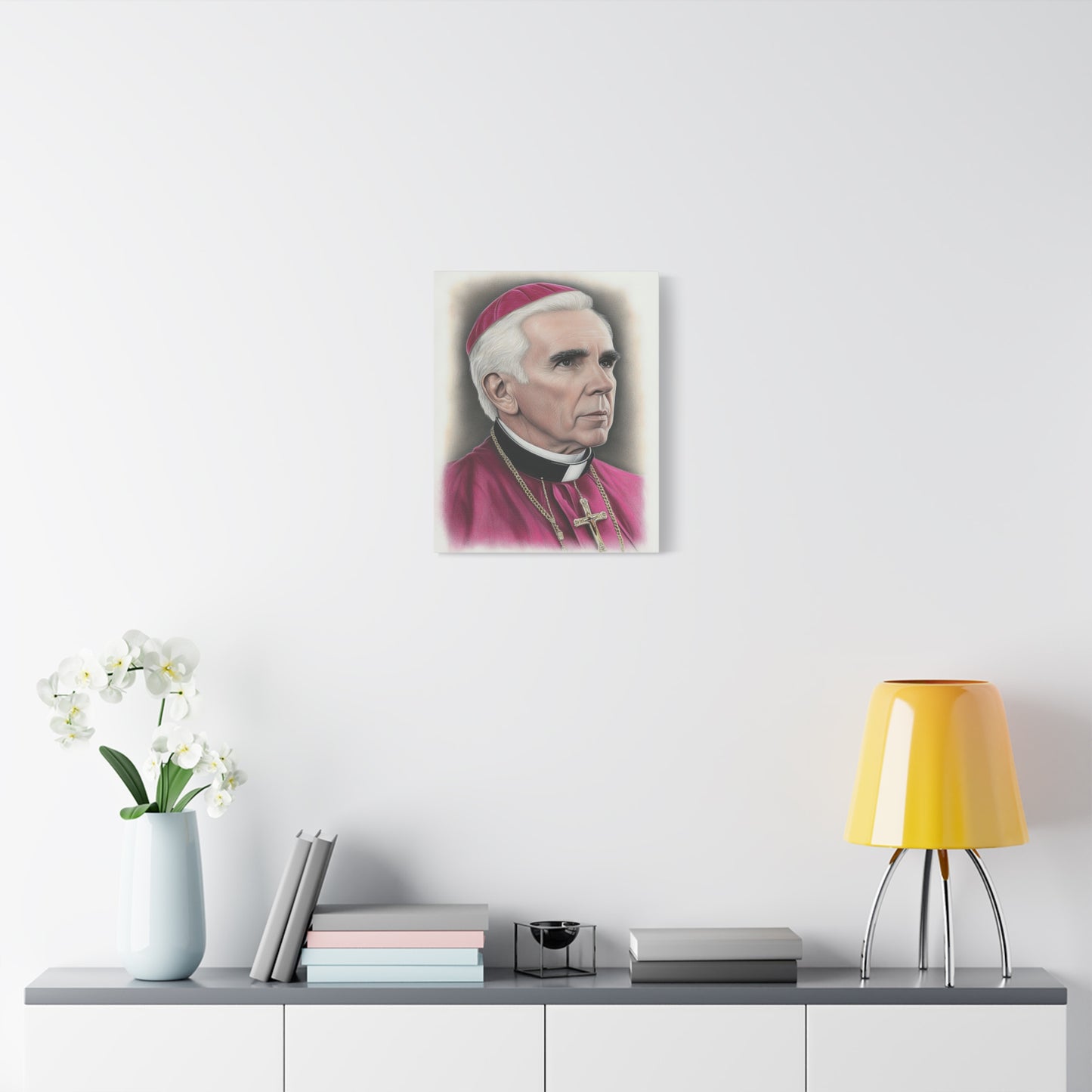 Bishop Fulton Sheen Canvas Print, Catholic Decor Wall, Gift Religious Christian