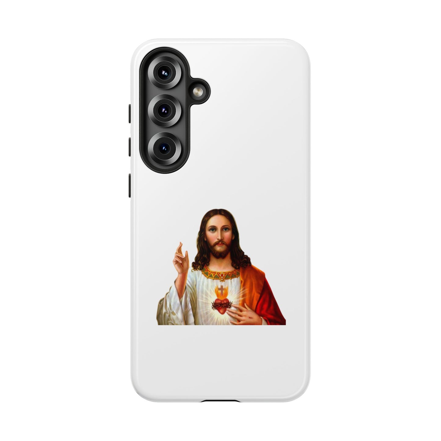 Artistic Phone Case Featuring Jesus, Tough Phone Case, Christian Gift, Religious Phone Cover, Inspirational Phone Accessory, Unique Jesus
