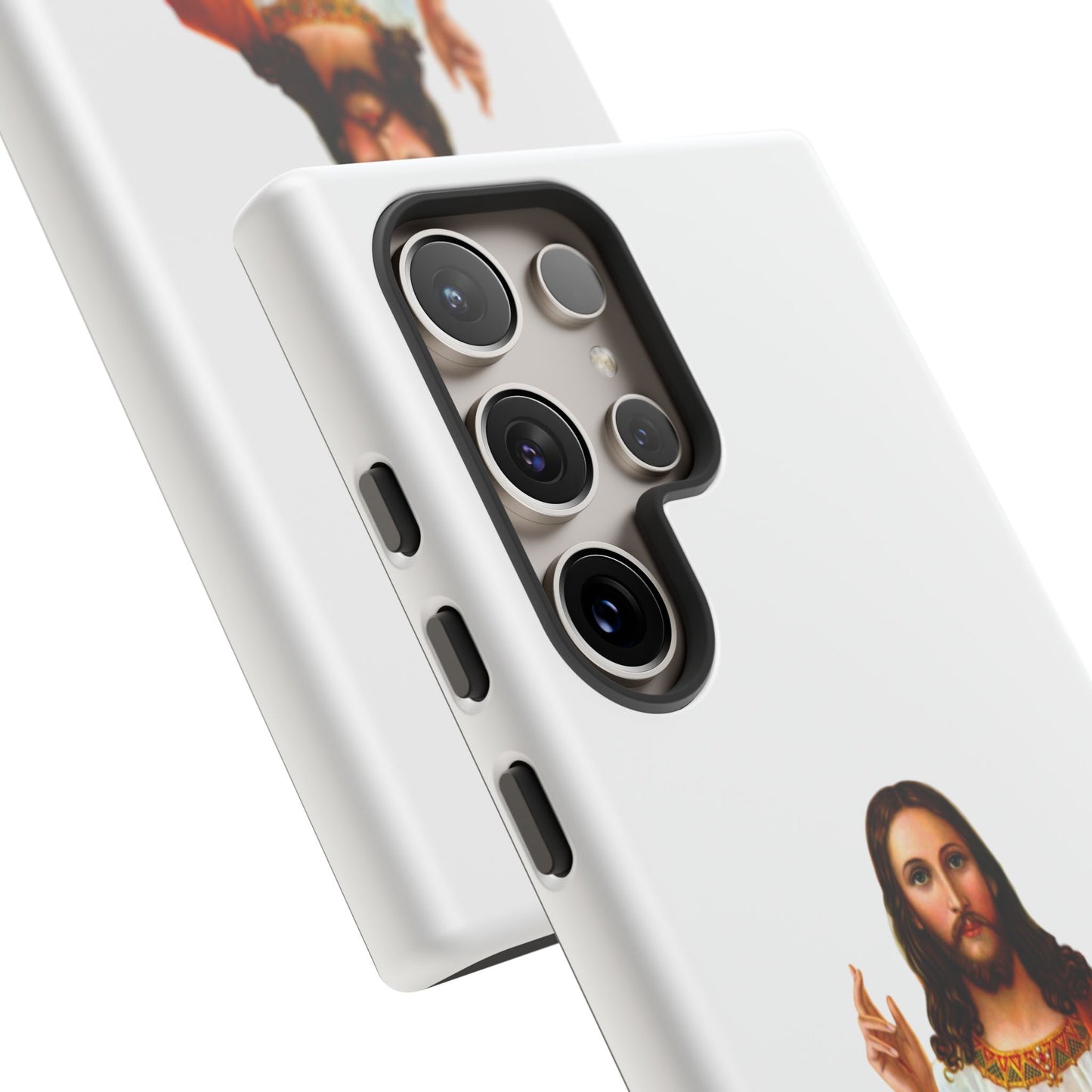 Artistic Phone Case Featuring Jesus, Tough Phone Case, Christian Gift, Religious Phone Cover, Inspirational Phone Accessory, Unique Jesus