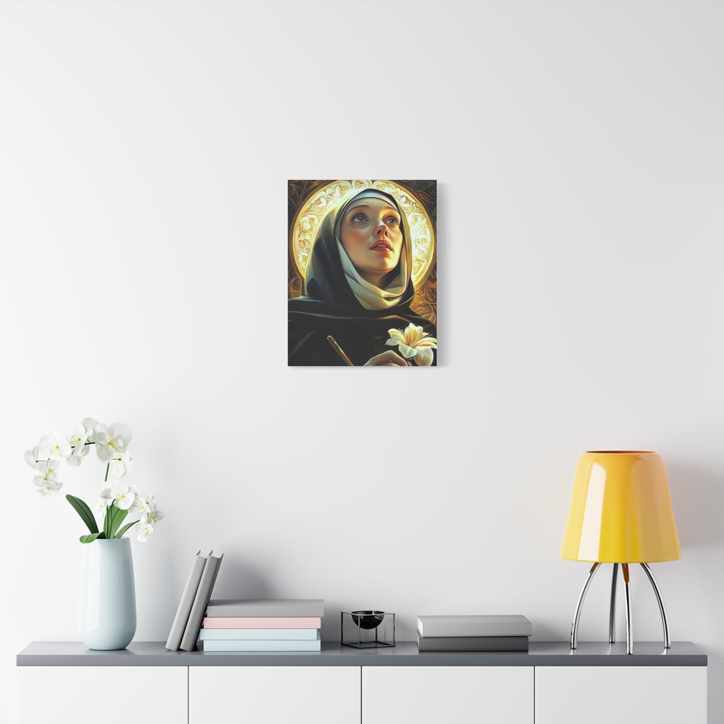 St. Catherine of Sweden Catholic Canvas Wall Art, Christian Decor