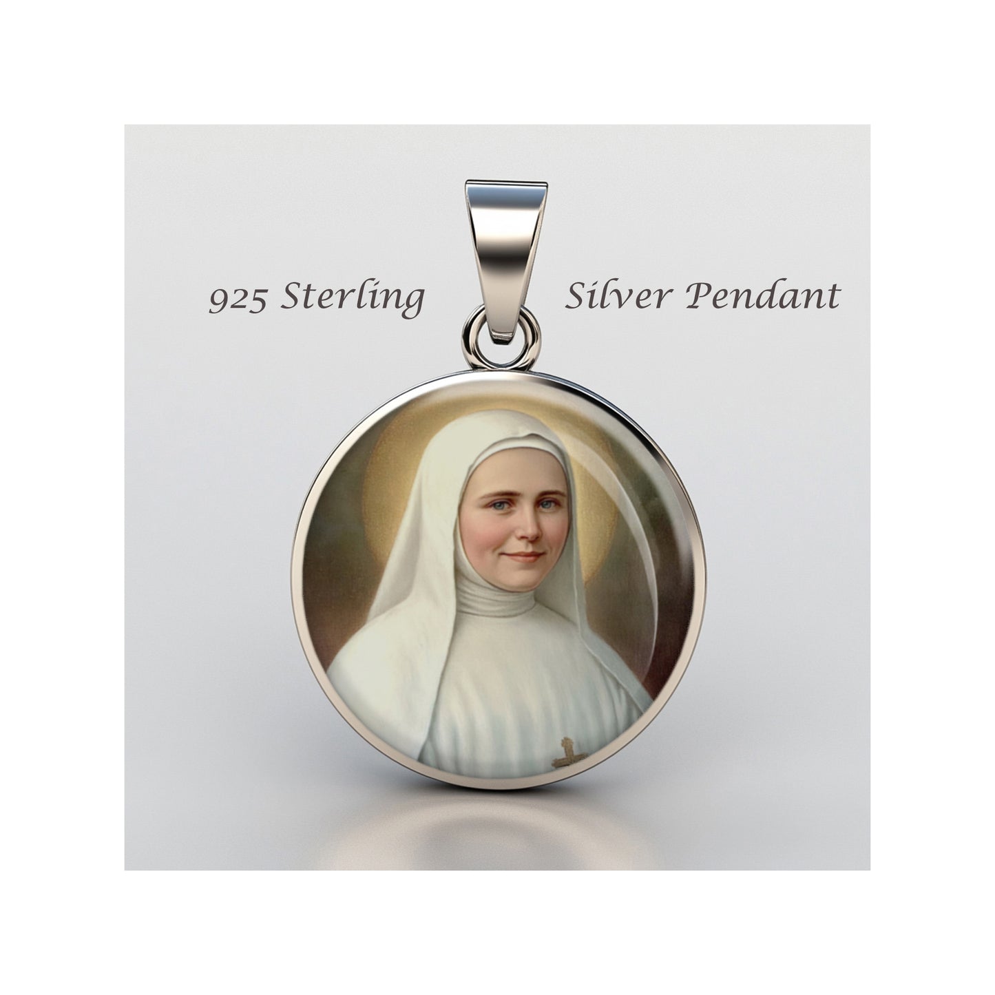 Saint Marie Amandine Catholic sterling silver 925 Christian Medal Patron Pendant image 0