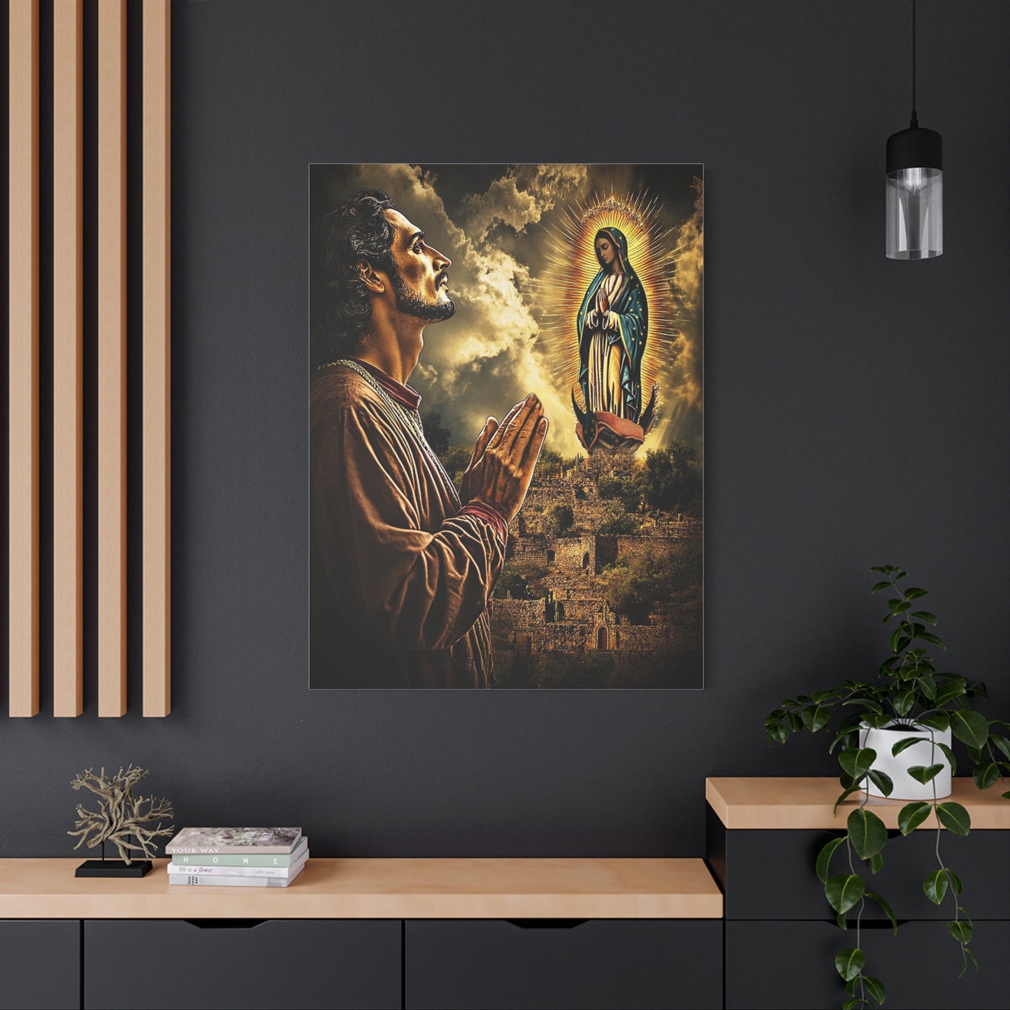 St. Juan Diego Our Lady of Guadalupe Catholic Canvas Wall Art, Christian Decor