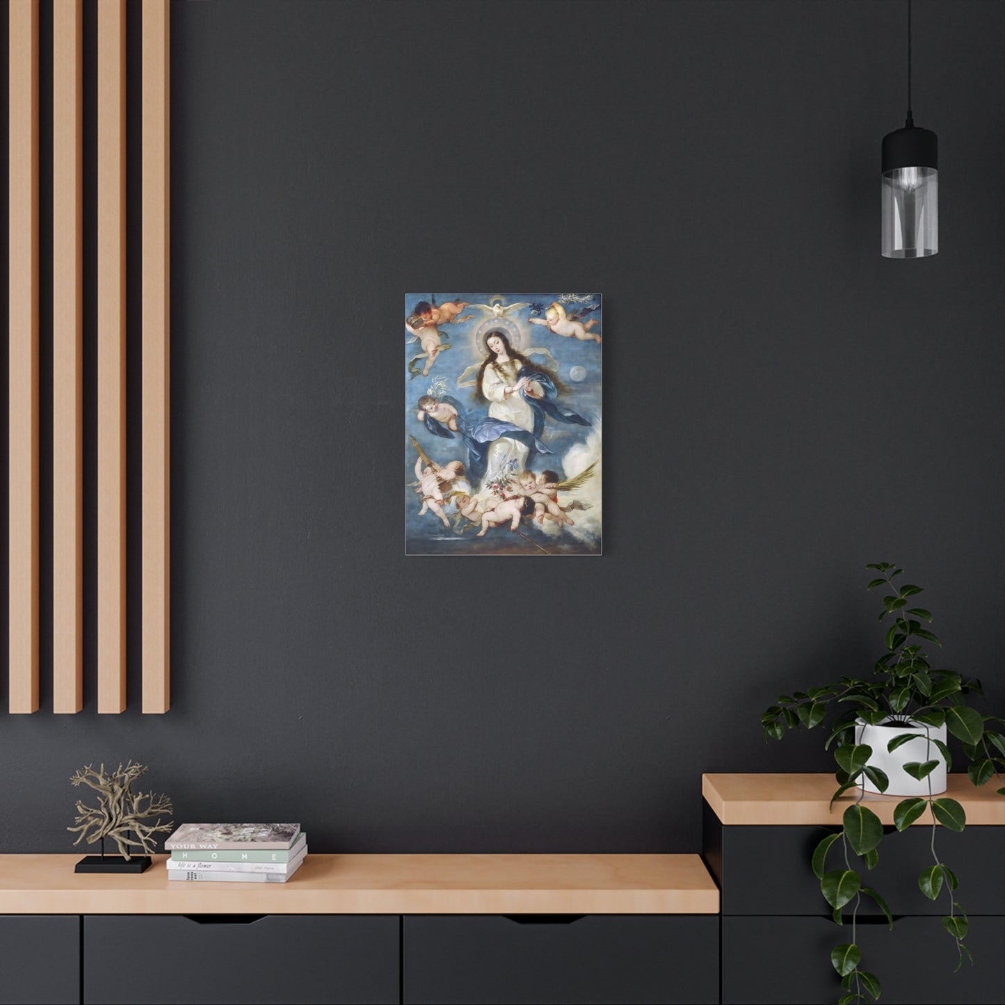 Ready To Hang - Mother Mary Immaculate Conception Catholic Canvas Wall Art, Christian Decor Our Lady