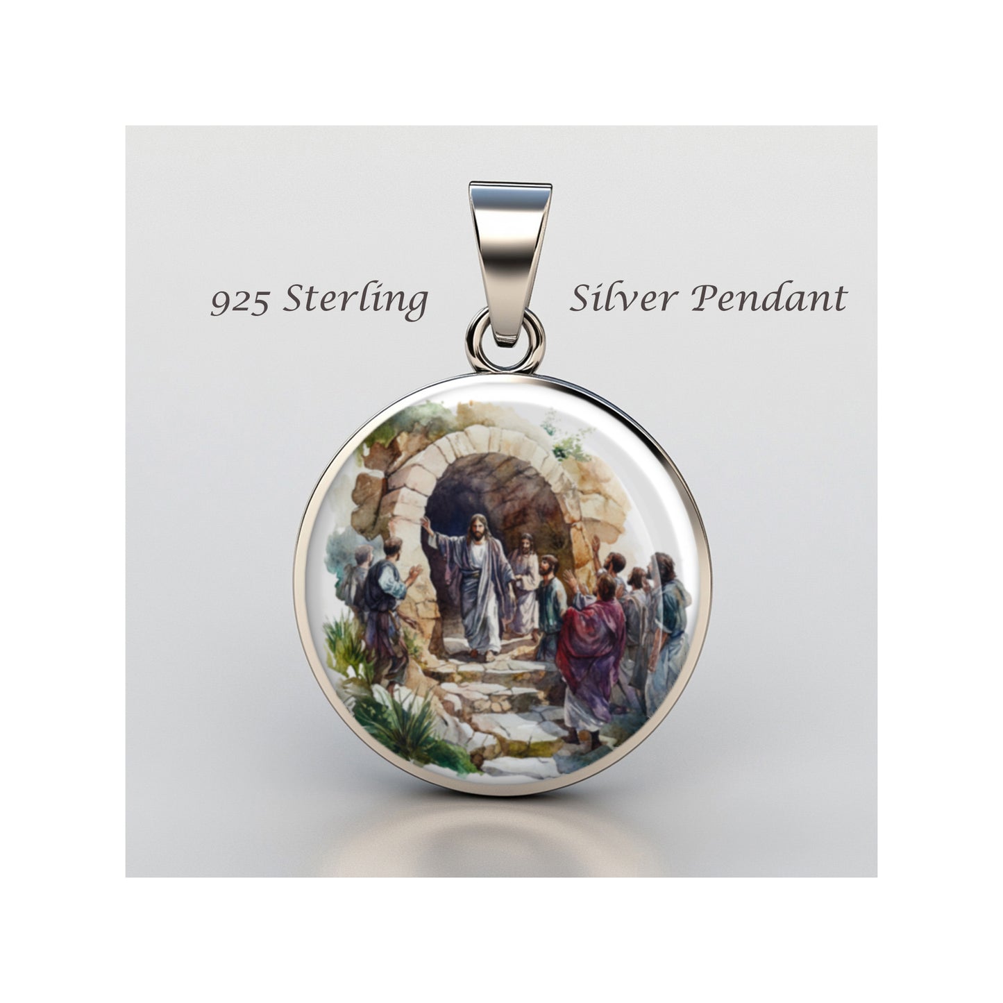 Saint Resurrection Of Lazarus Miracle Of Jesus Christ sterling silver 925 Medal image 0