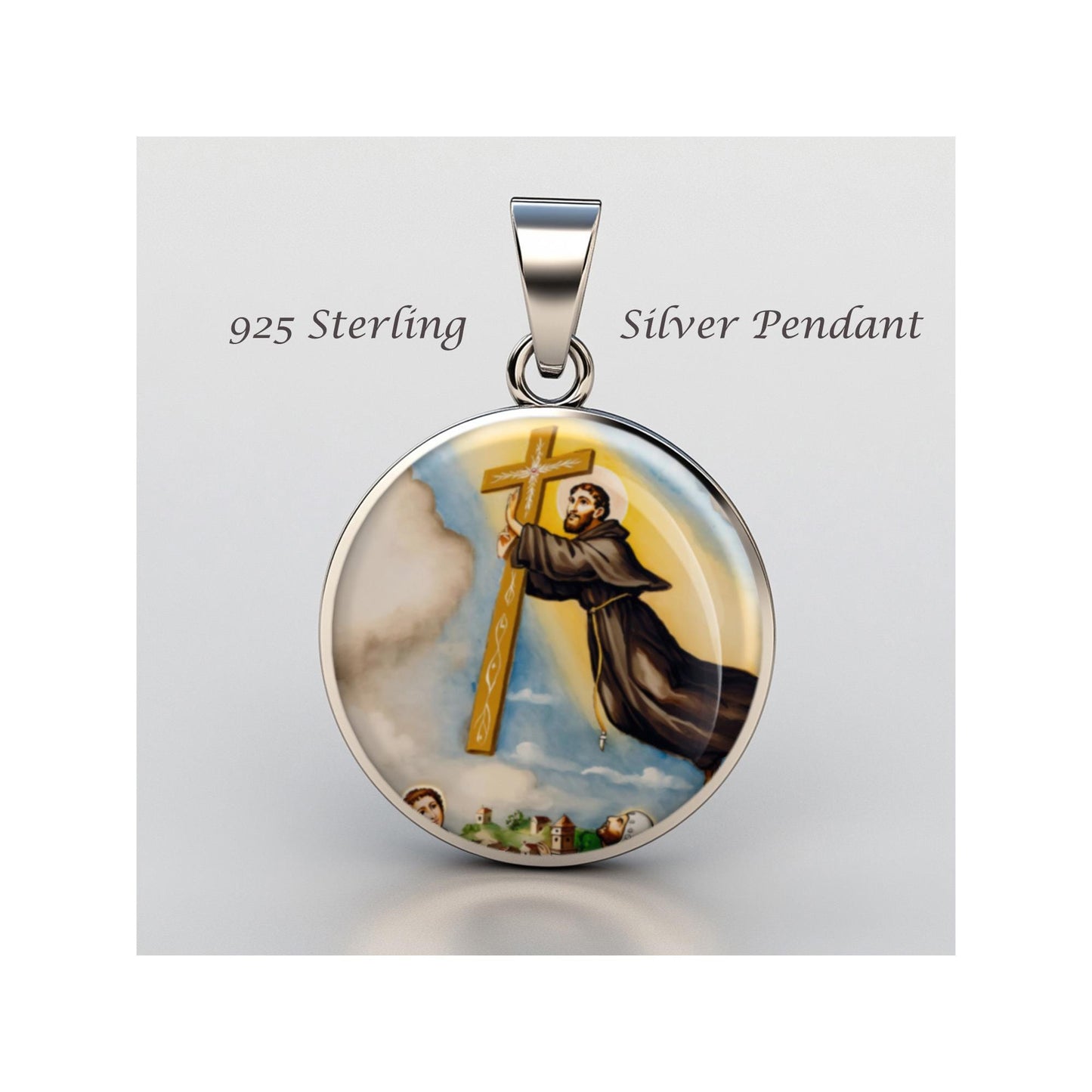 Saint Joseph Of Cupertino Religious Christian sterling silver 925 Christian Medal Patron