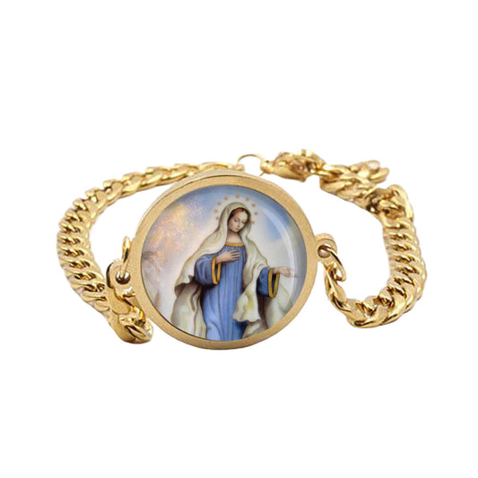 Our Lady Medjugorje Mary Curb Bracelet