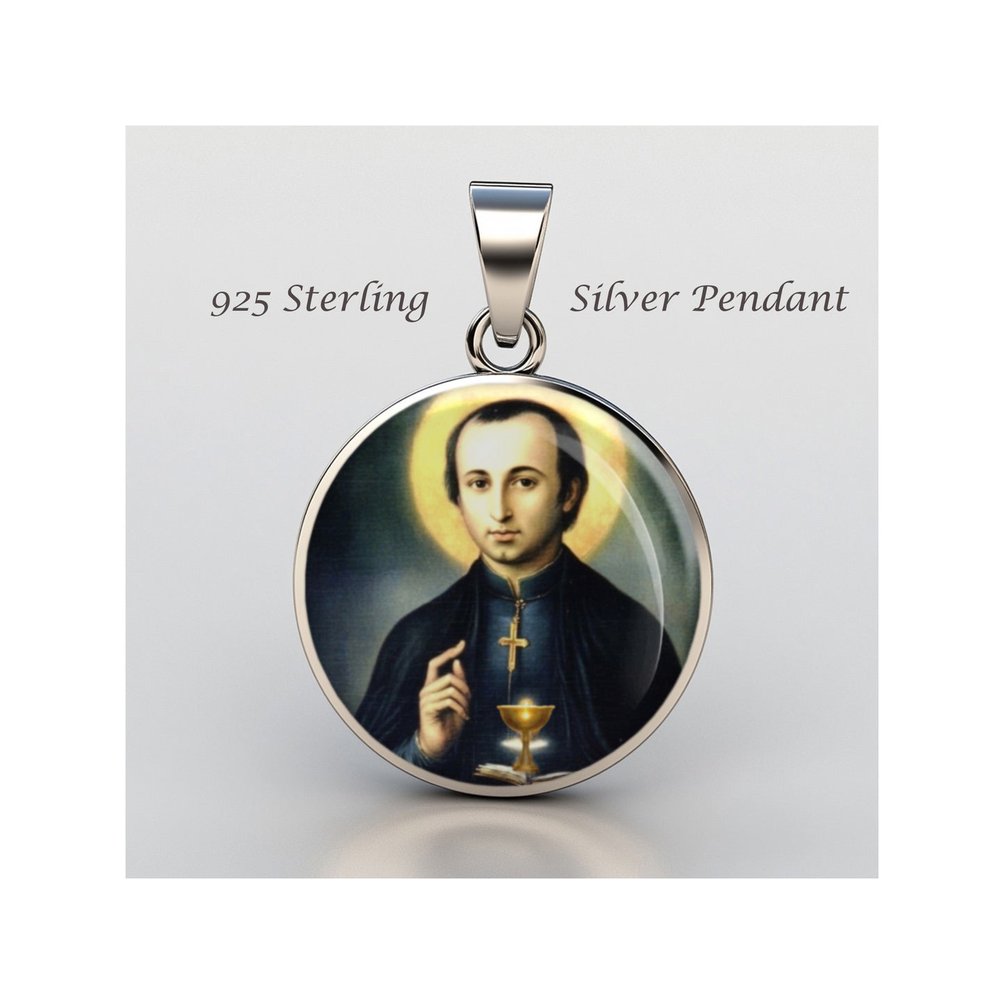 Saint Gaspar Del Bufalo Catholic sterling silver 925 Christian Medal Patron image 0