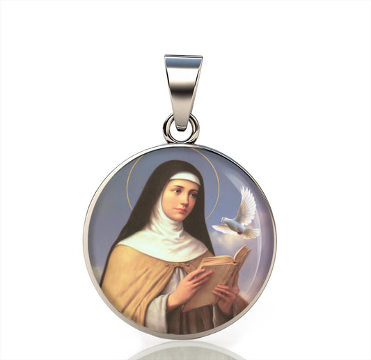 Saint Teresa Of Avila Religious Christian sterling silver 925 Christian Medal Patron