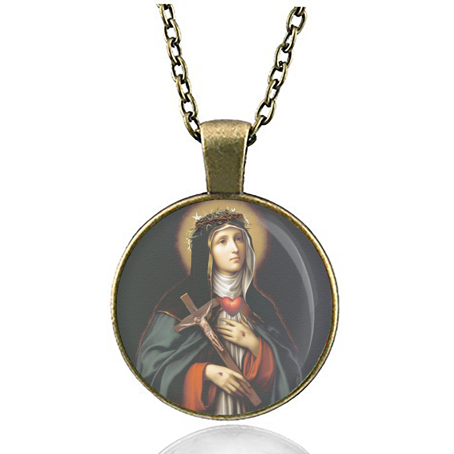 St. Veronica Giuliani Necklace Catholic Saint Pendant Medal image 4