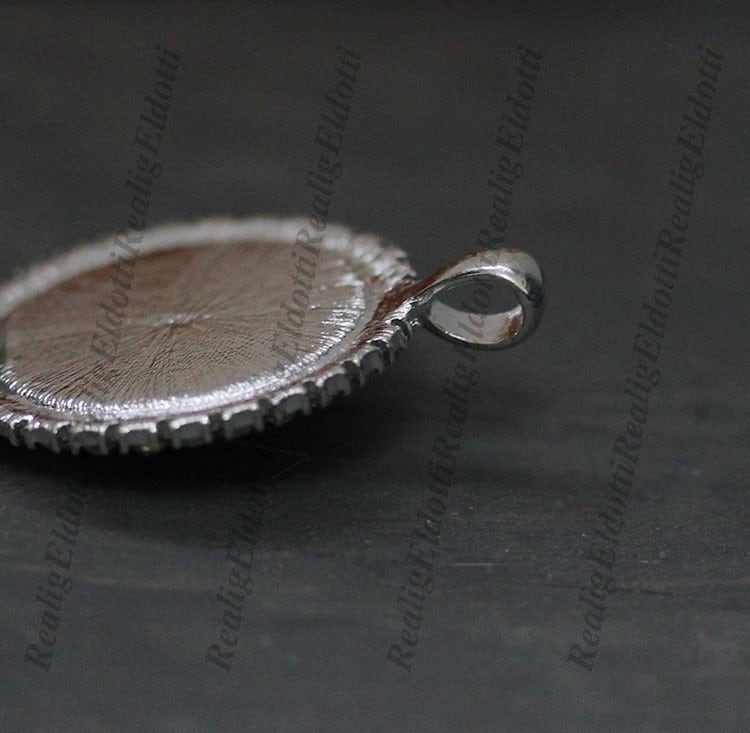 St Adelaide Christian Catholic Silver Tone Medal Cabochon Pendant