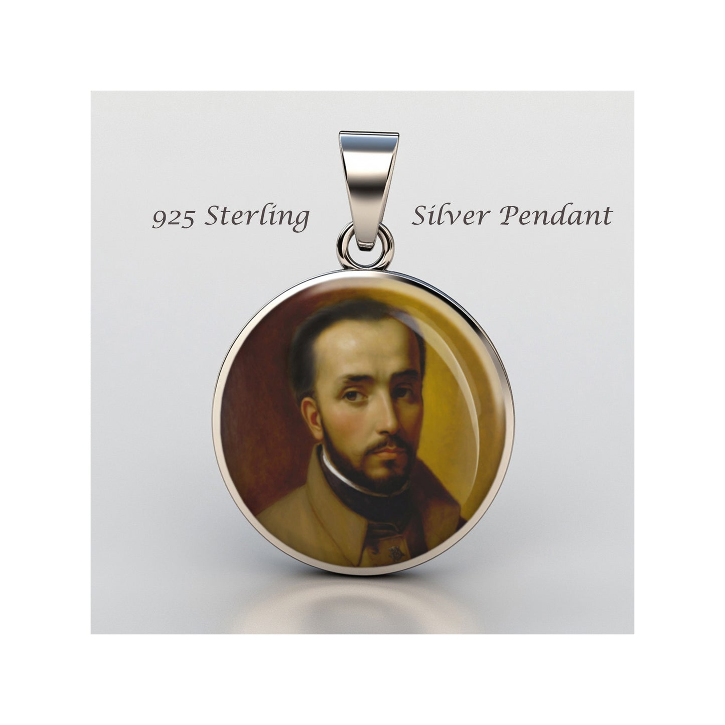 Saint Lalemant Gabriel Catholic sterling silver 925 Christian Medal Patron image 0