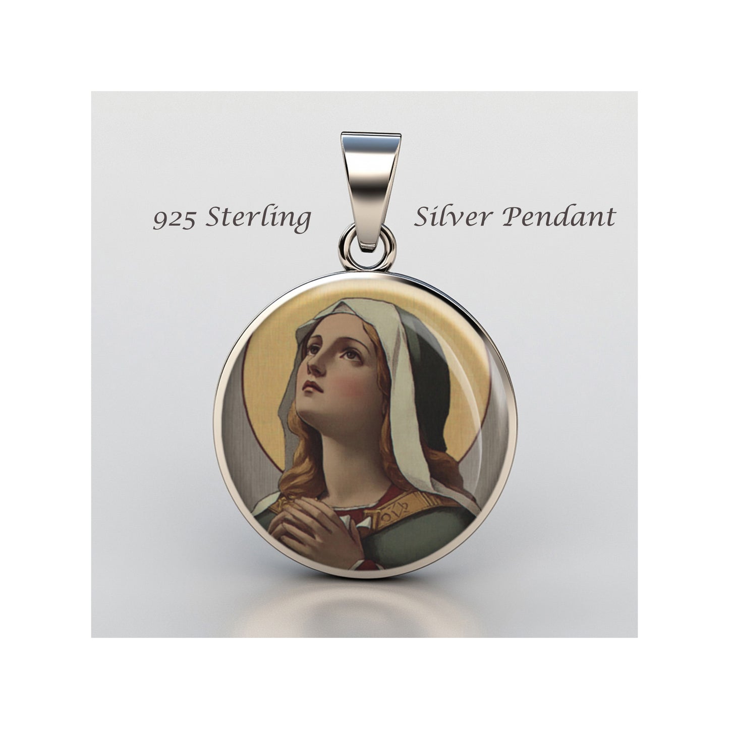 Saint Lydwina Euphori Catholic sterling silver 925 Christian Medal Patron image 0