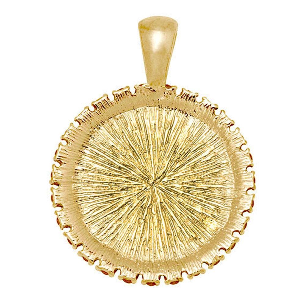 St Metropolitan Benjamin Gold Tone Pendant - Saint Benjamin Medal Necklace