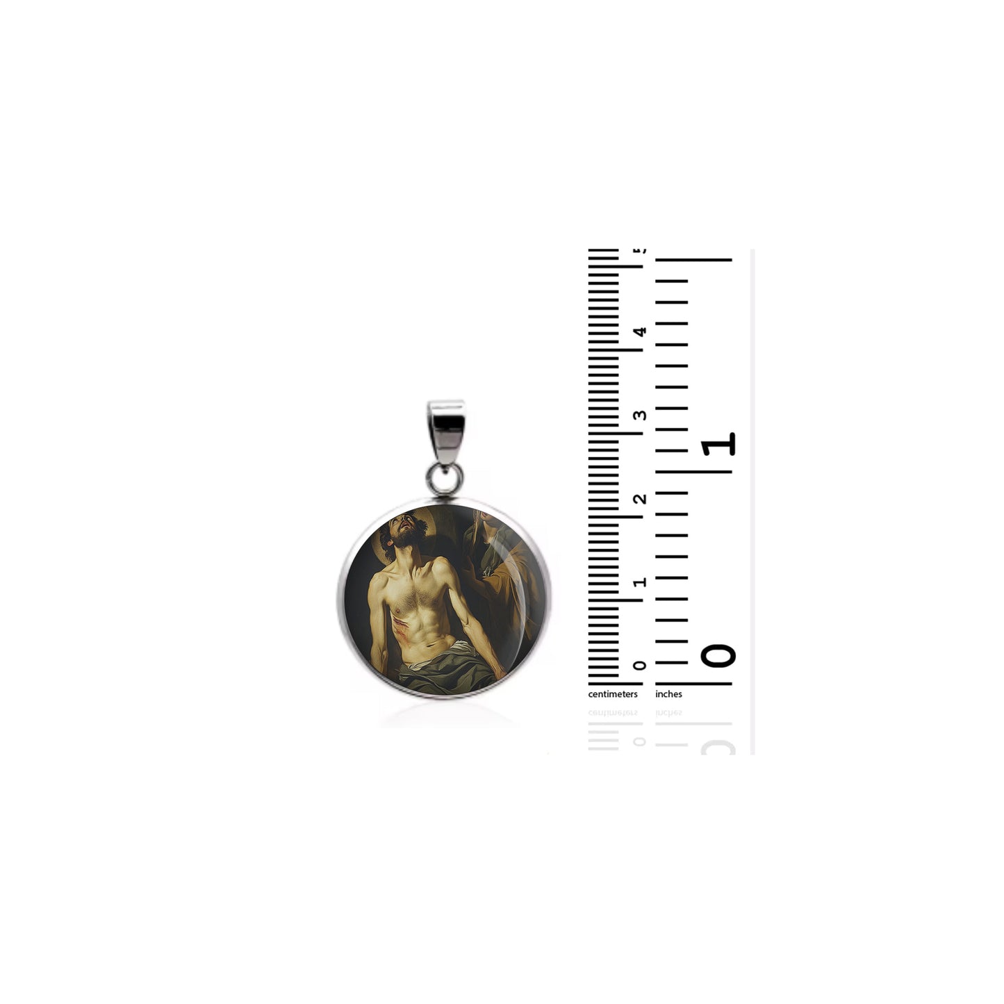 Saint Lazarus Catholic sterling silver 925 Christian Medal Patron Pendant image 1