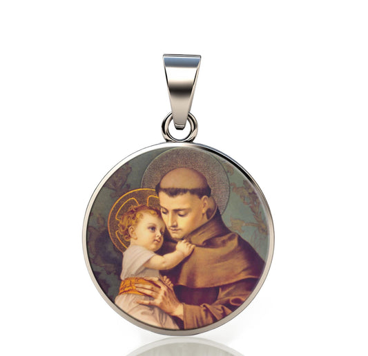St Anthony Of Padua with Baby Jesus 925 Sterling Silver Pendant