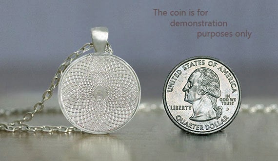 Immaculate Heart of Mary Catholic Medal Necklace Silvertone Pendant Mary Heart Roses Seven Swords Black and White Jewelry
