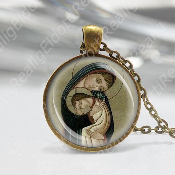 Our Blessed Lady Mary w Jesus Catholic Necklace Medal Madonna Religious Pendant NEW