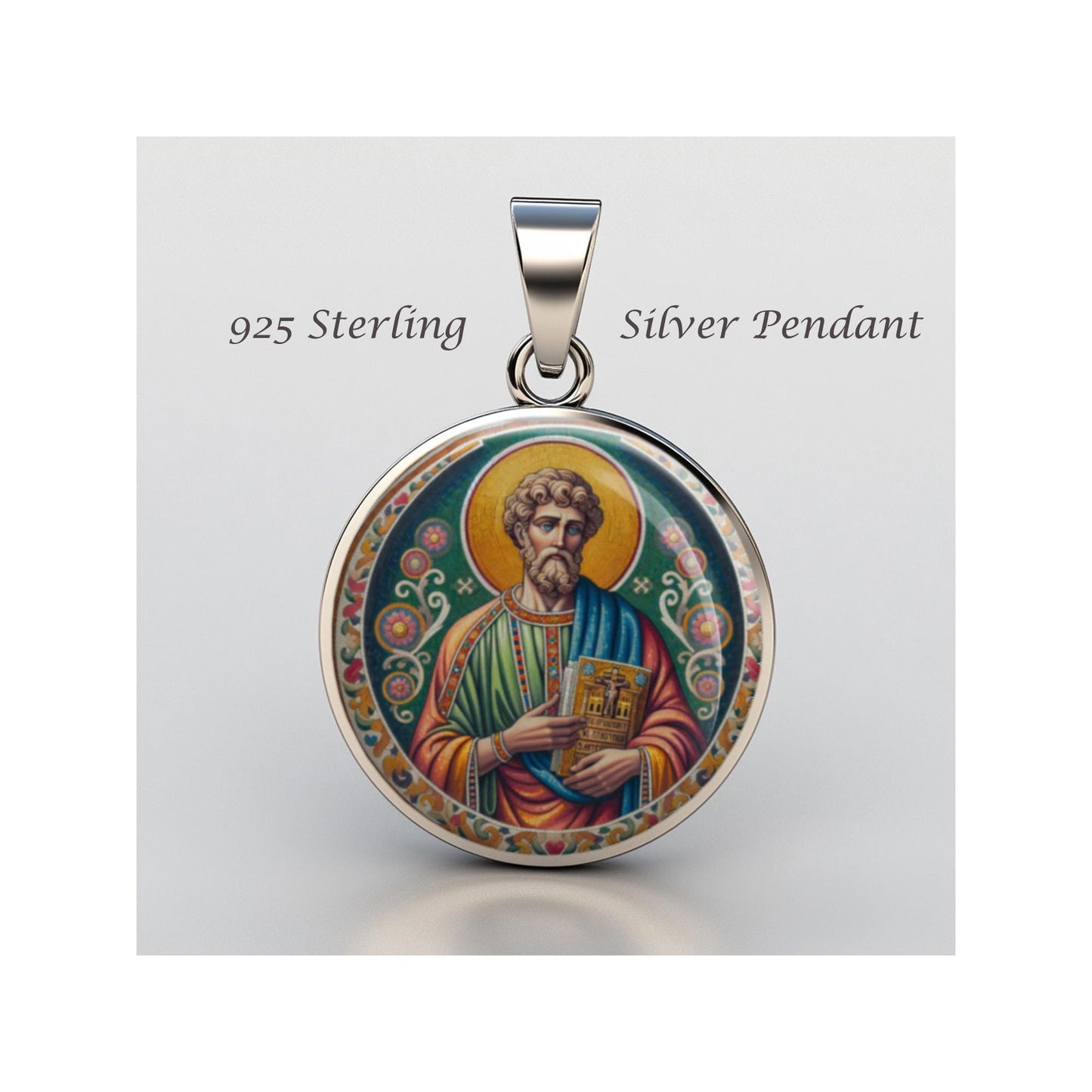 Saint Luke Lukas Lucas The Evangelist Religious Devotional sterling silver 925 Medal Patron