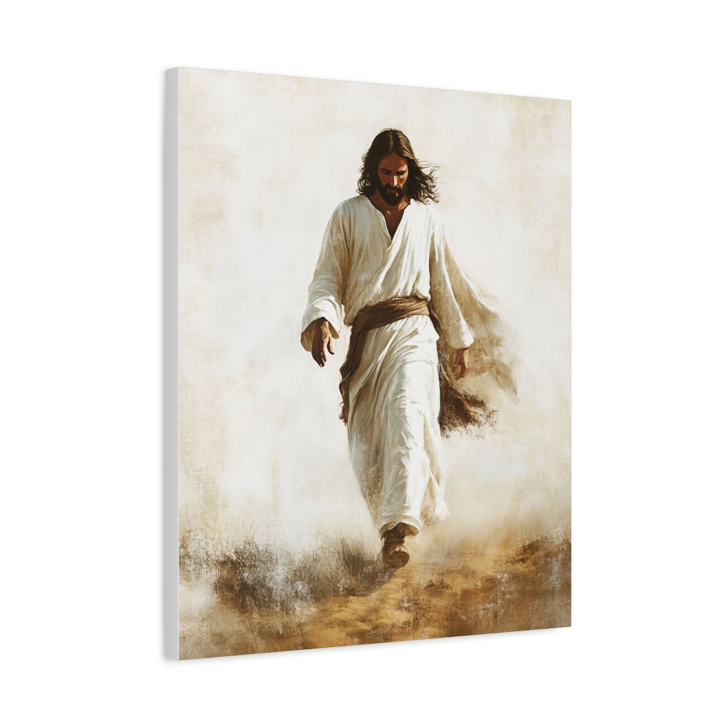 Jesus Christ Walking Through The Desert Catholic Canvas Wall Art, Christian Decor
